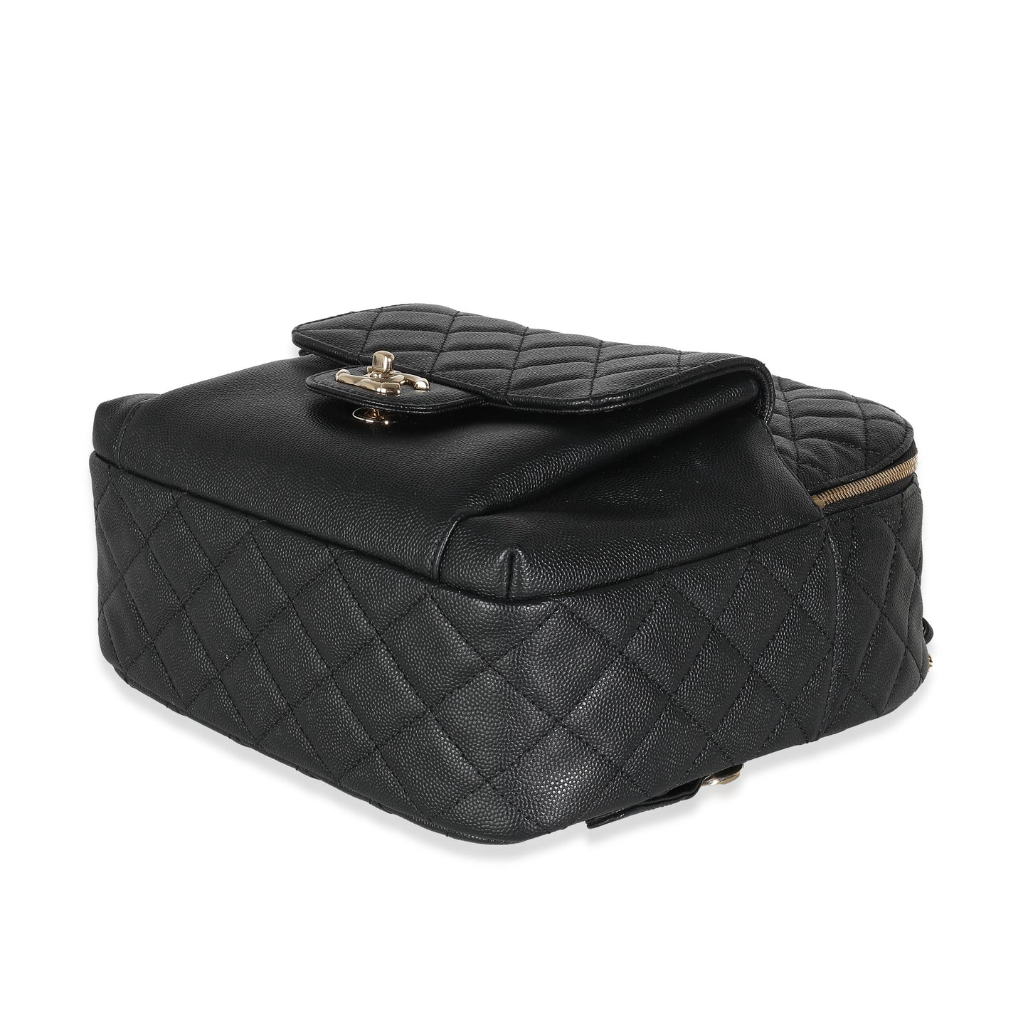 CHANEL Black Quilted Caviar Small Day Backpack