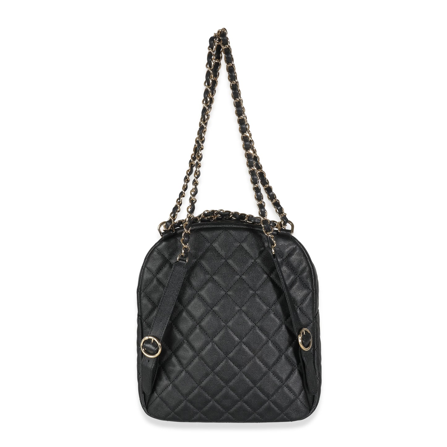 CHANEL Black Quilted Caviar Small Day Backpack