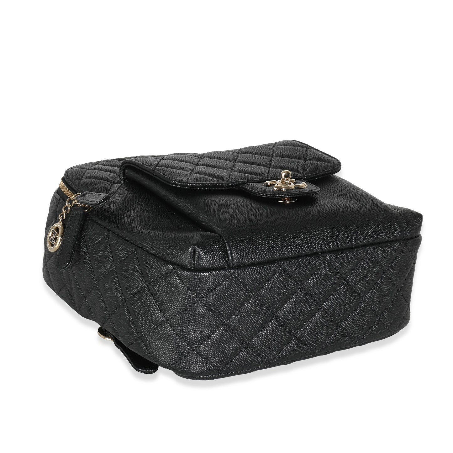CHANEL Black Quilted Caviar Small Day Backpack