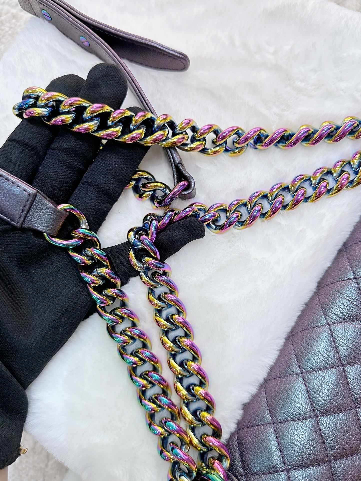 Chanel LeBoy Bag Old Medium Calfskin Purple
