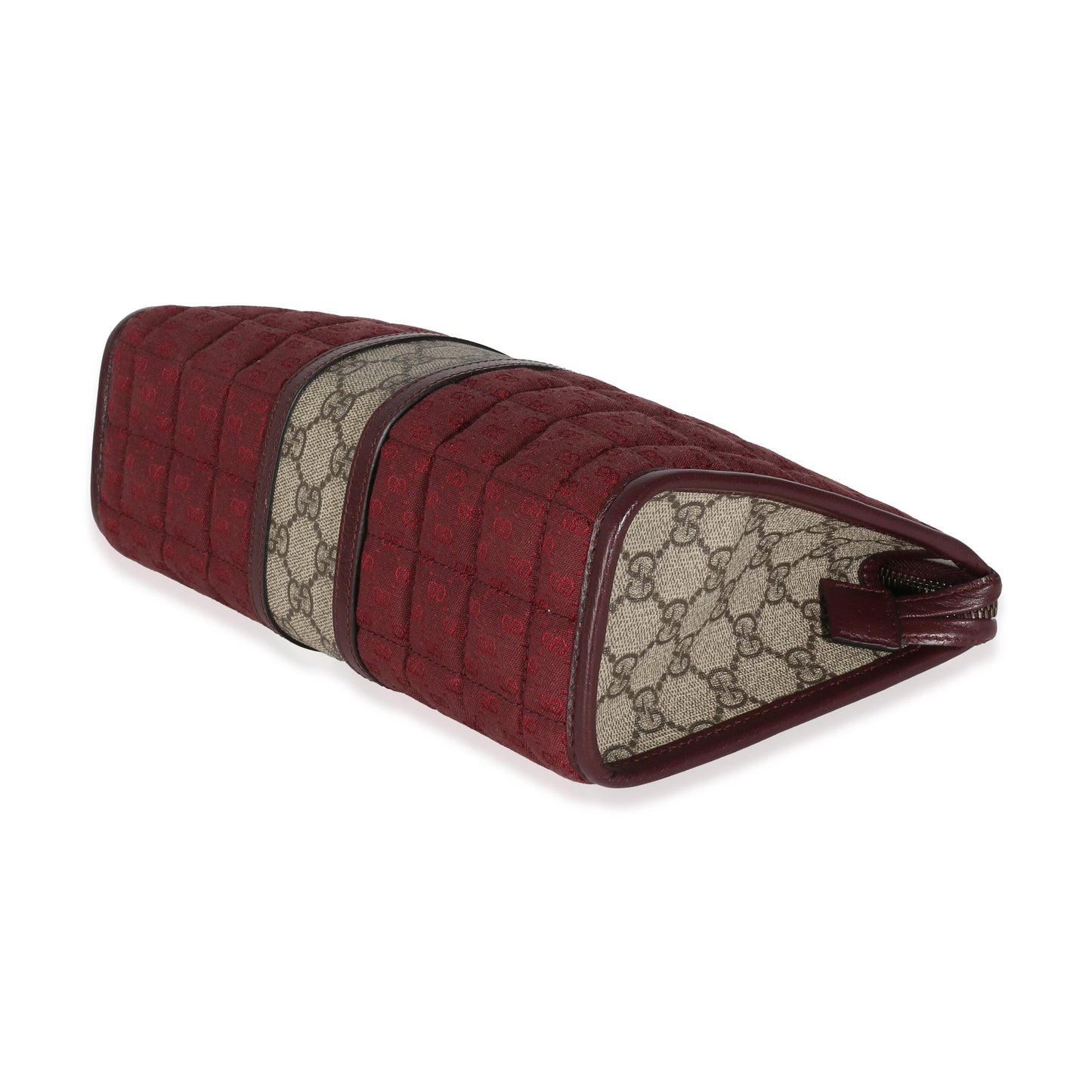 Burgundy GG Supreme Canvas Microguccissima Pouch