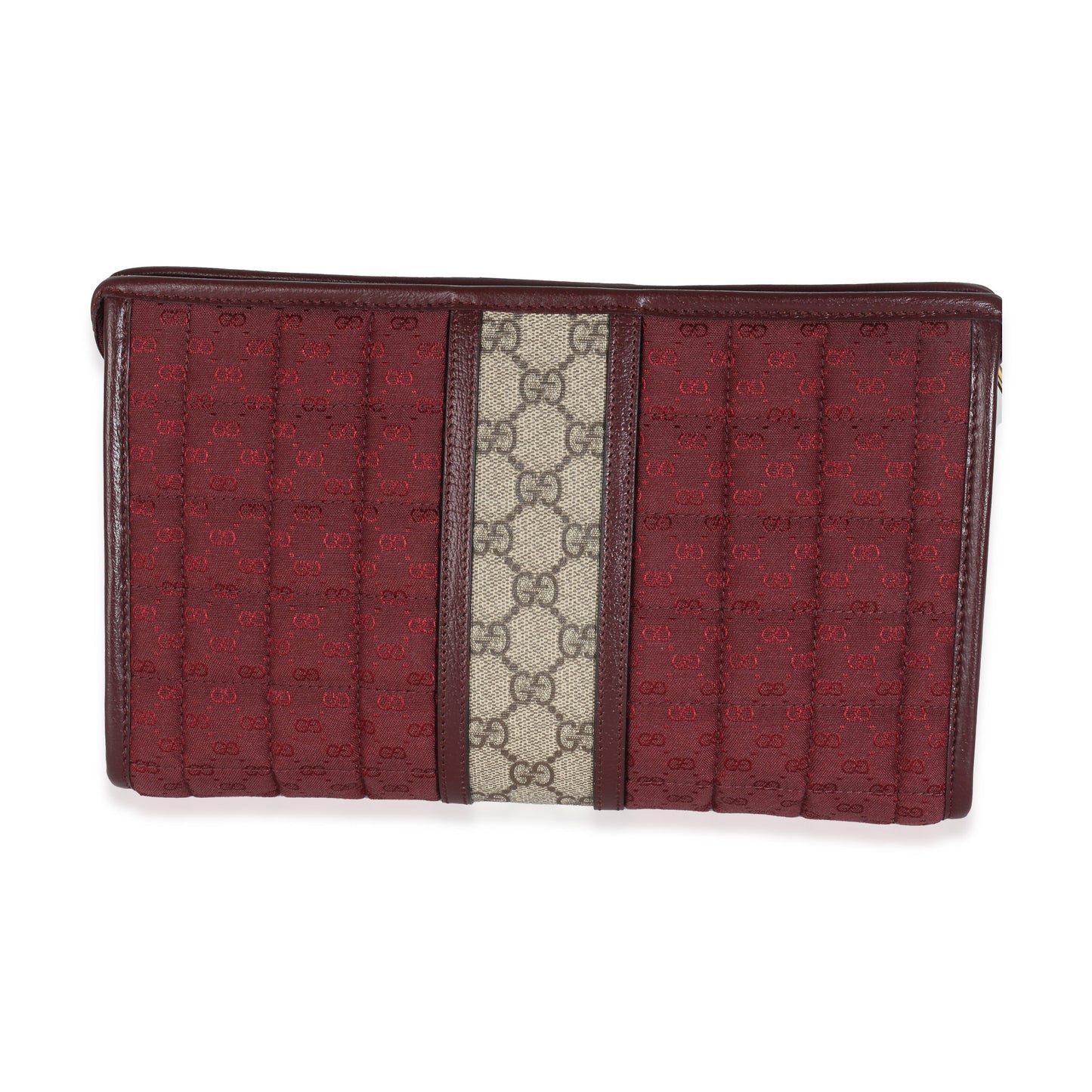 Burgundy GG Supreme Canvas Microguccissima Pouch