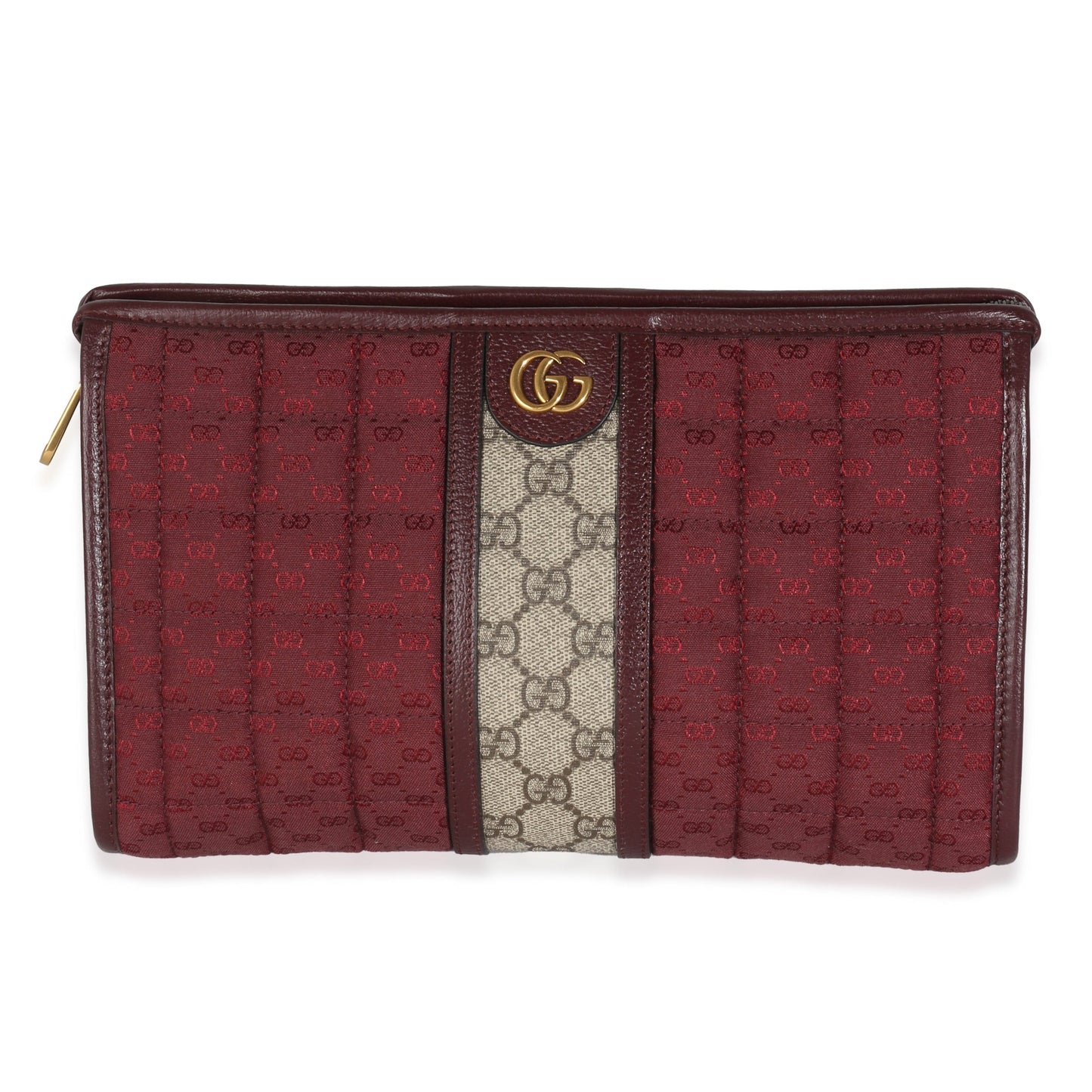 Burgundy GG Supreme Canvas Microguccissima Pouch