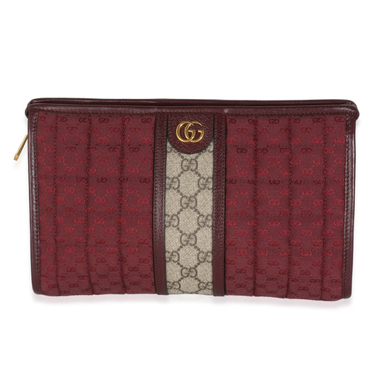 Burgundy GG Supreme Canvas Microguccissima Pouch