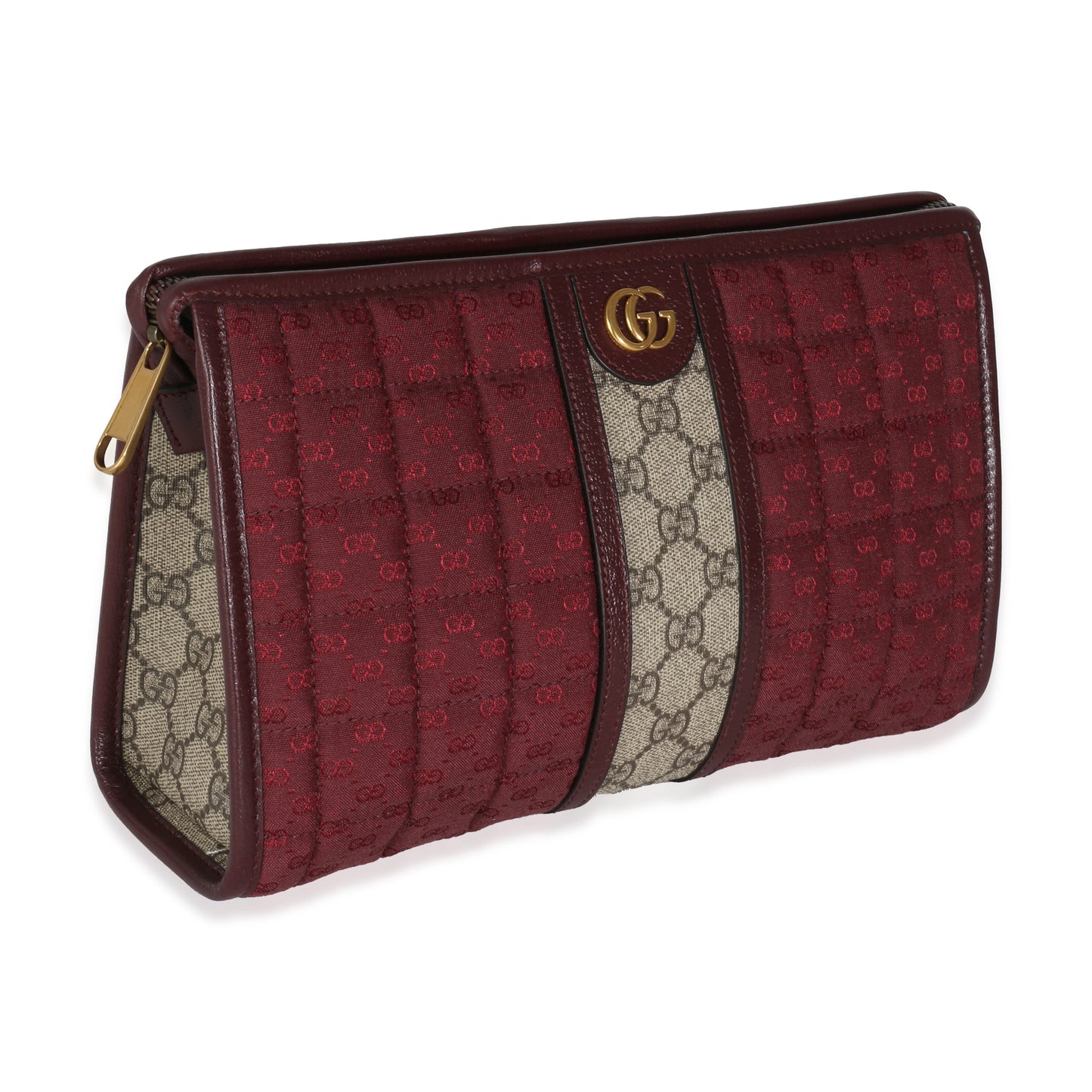 Burgundy GG Supreme Canvas Microguccissima Pouch
