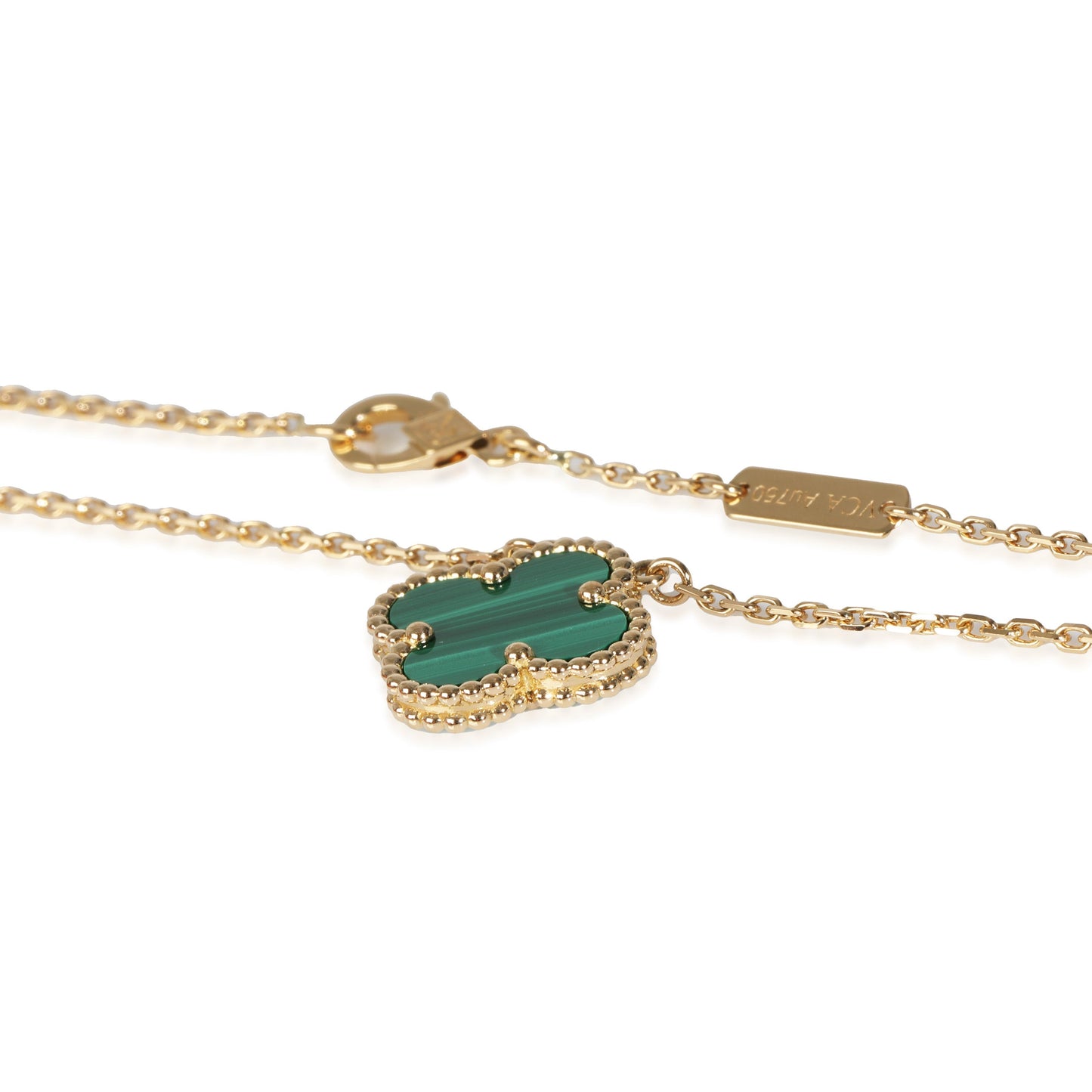 18k Yellow Gold/Malachite Alhambra Pendant Necklace