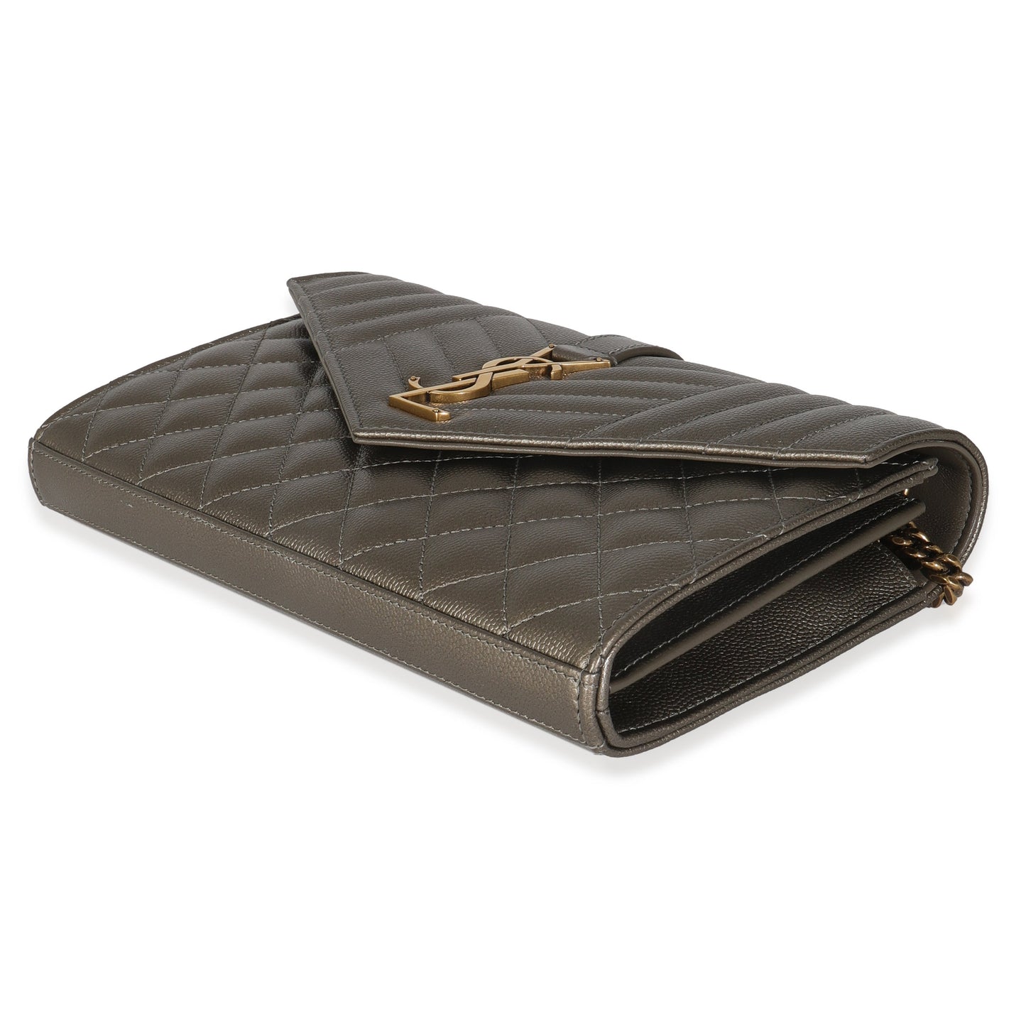 Tri-Quilt Bronze Cassandre Wallet on a Chain