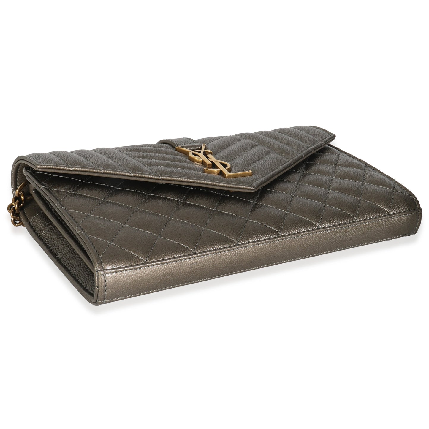 Tri-Quilt Bronze Cassandre Wallet on a Chain