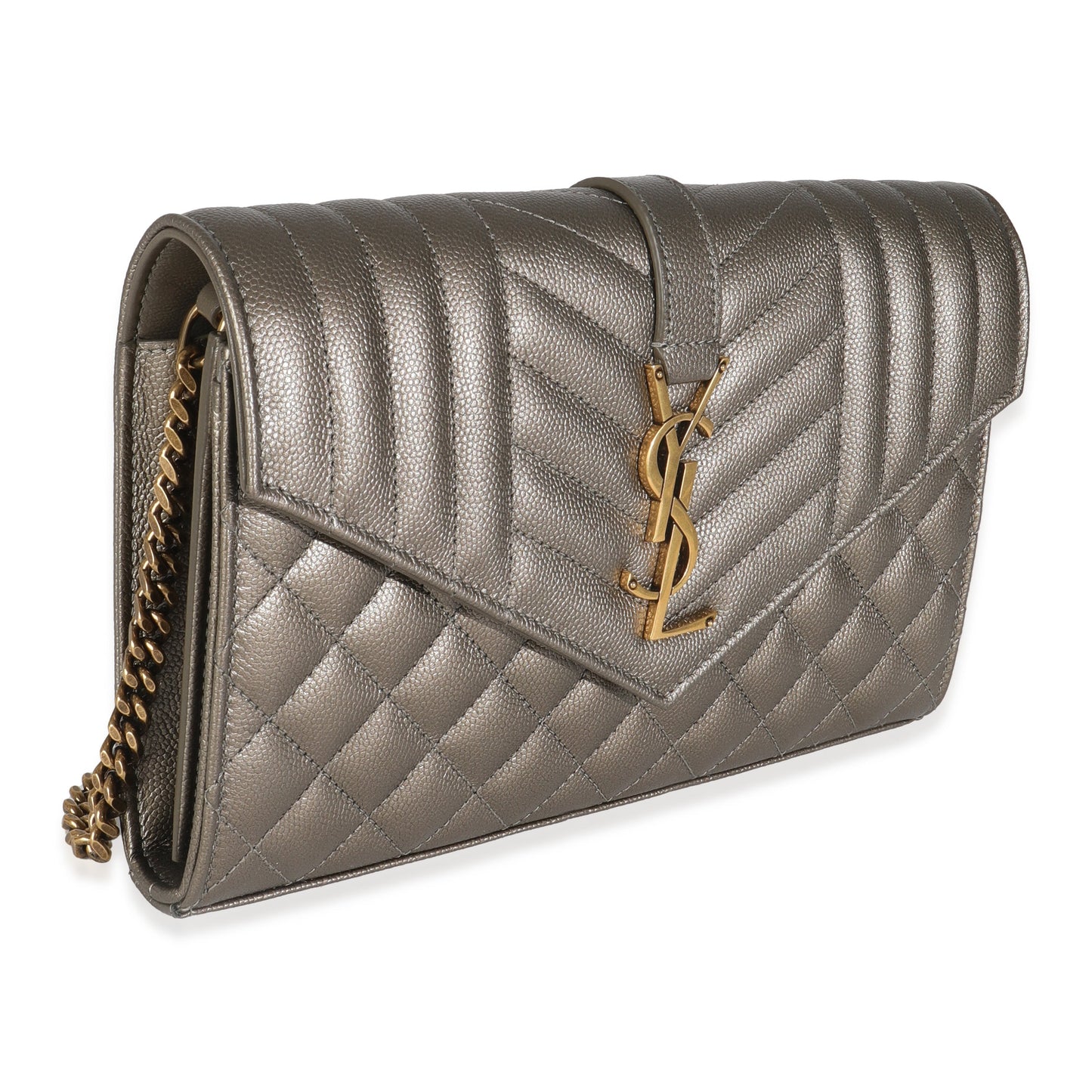 Tri-Quilt Bronze Cassandre Wallet on a Chain