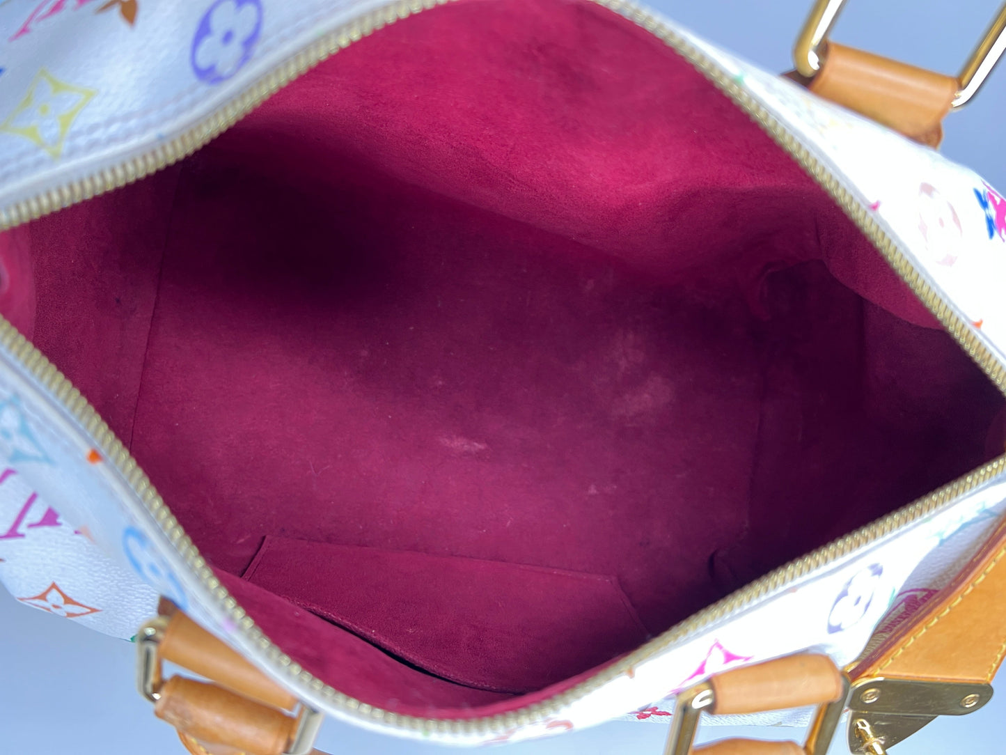 Louis Vuitton Pre-Loved Speedy 30 Multicolour Monogram White Handbag