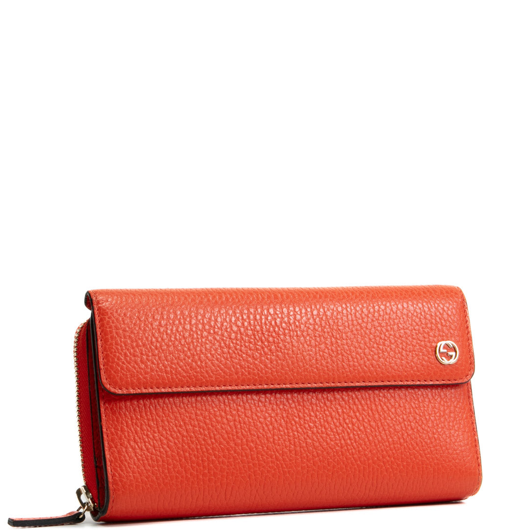 GUCCI Interlocking G Logo Wallet - Orange OUTLET FINAL SALE