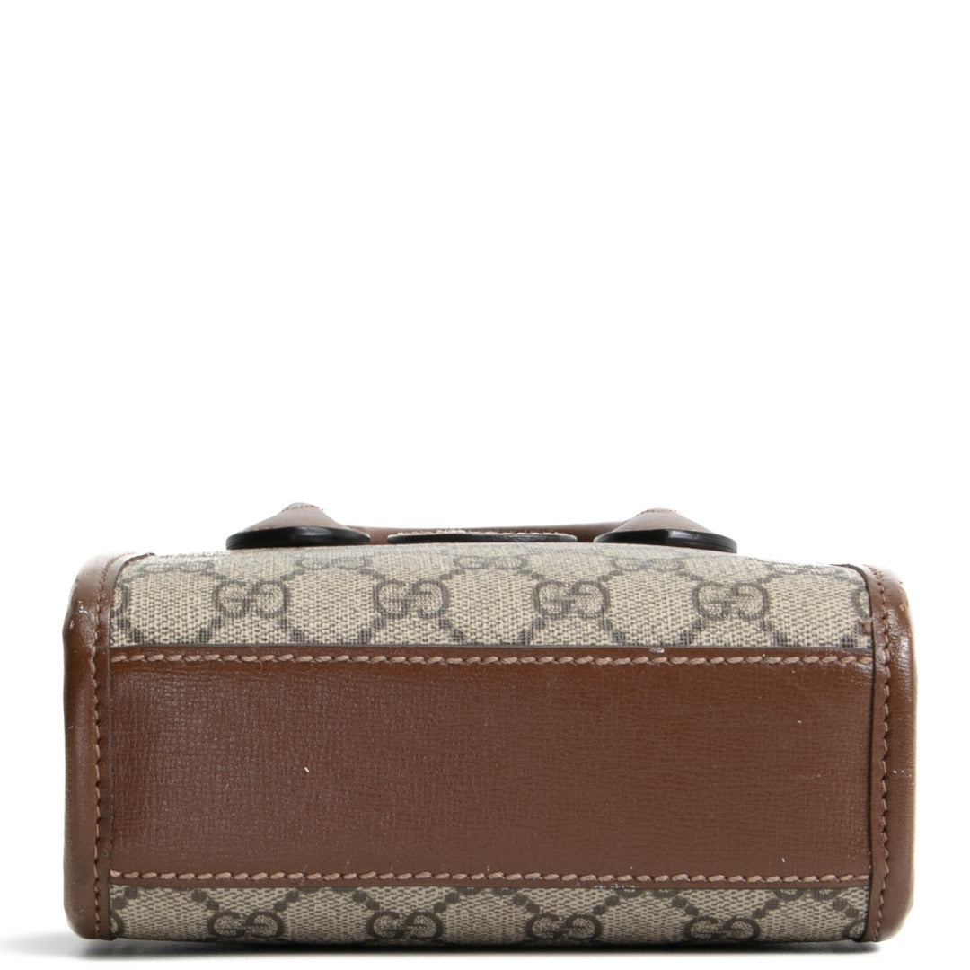 GUCCI Interlocking G Mini Tote GG Supreme- Brown