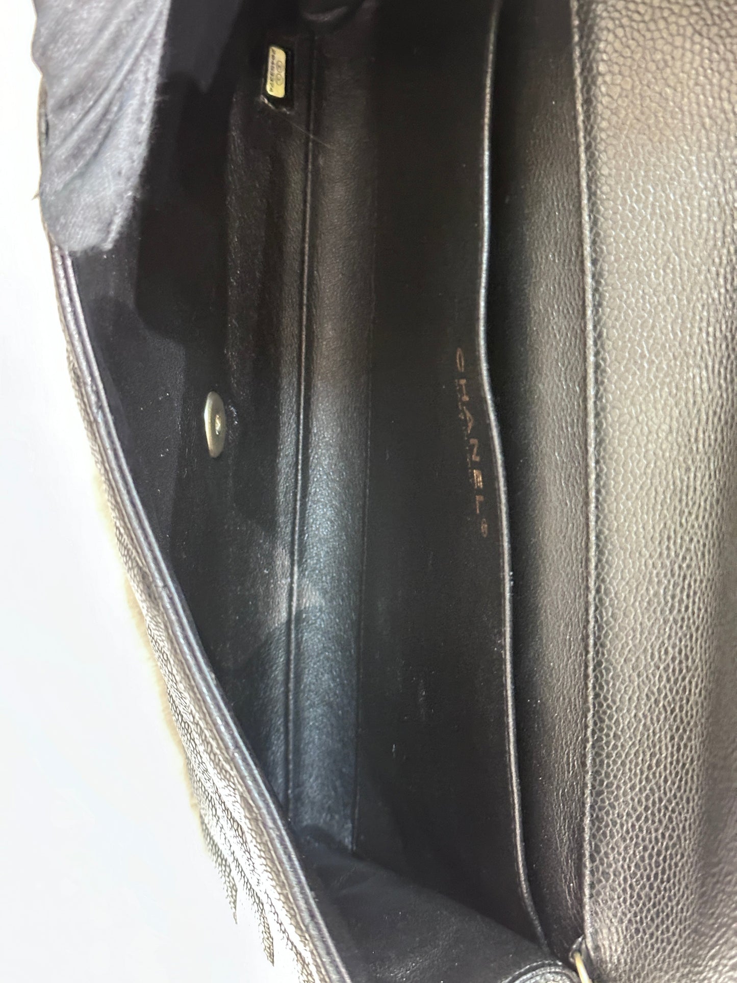 CHANEL Caviar Quilted Clutch With Chain Flap Black GHW