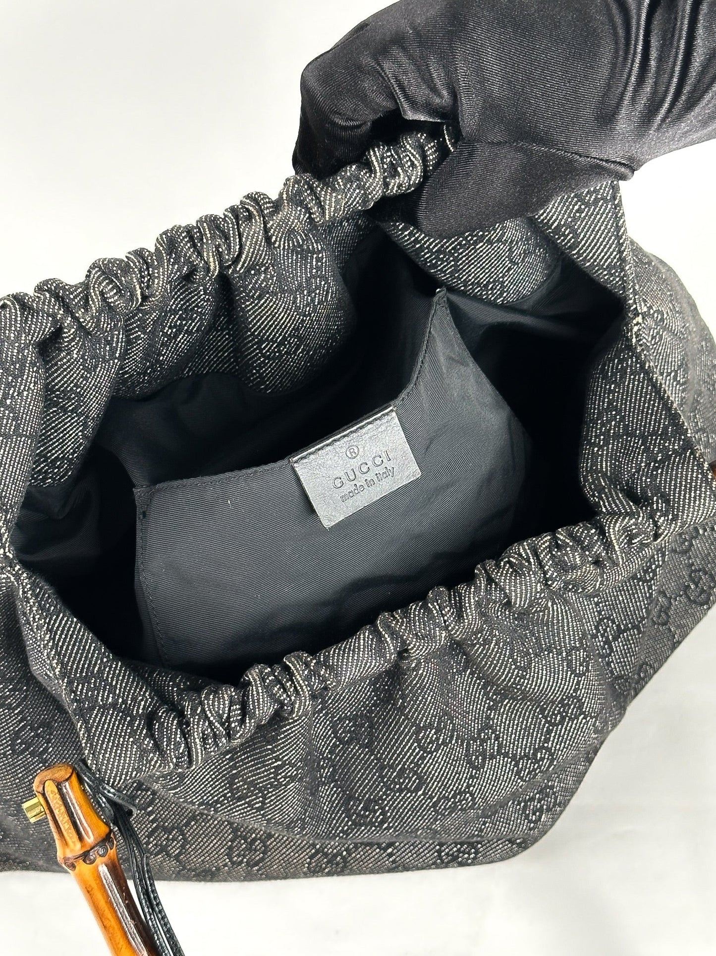 Gucci Bamboo GG Canvas Handbag