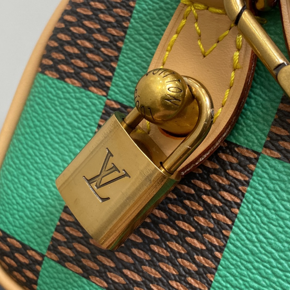 Speedy 18 Bandoulière Damier Pop Green Leather Handbag for Women
