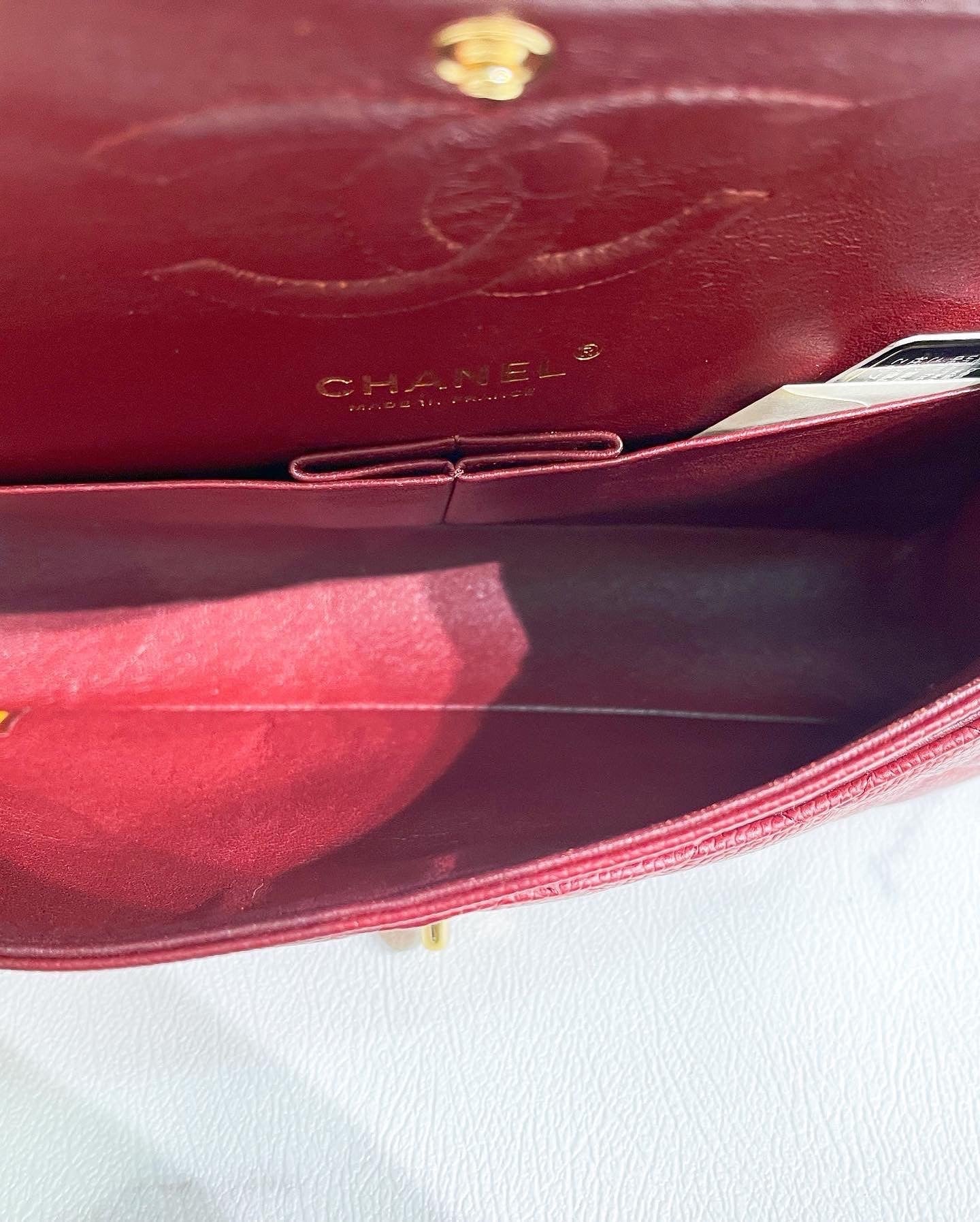 Chanel Medium Classic Flap in Cherry Red Caviar AGHW