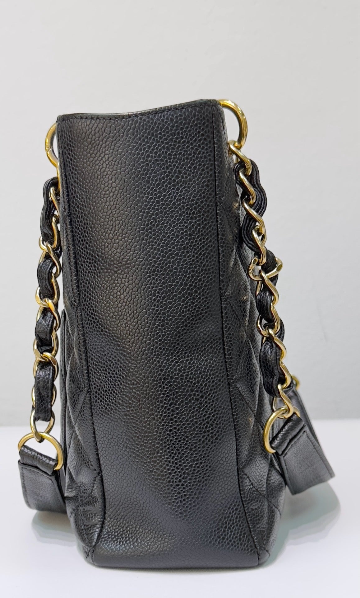 Chanel Caviar Quilted Petit Shopping Tote PST Black