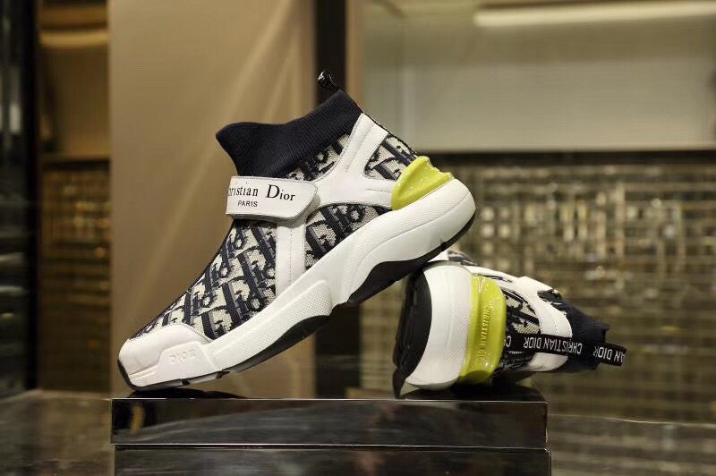 Christian Dior Inspried Sock Blue Yellow Sneaker