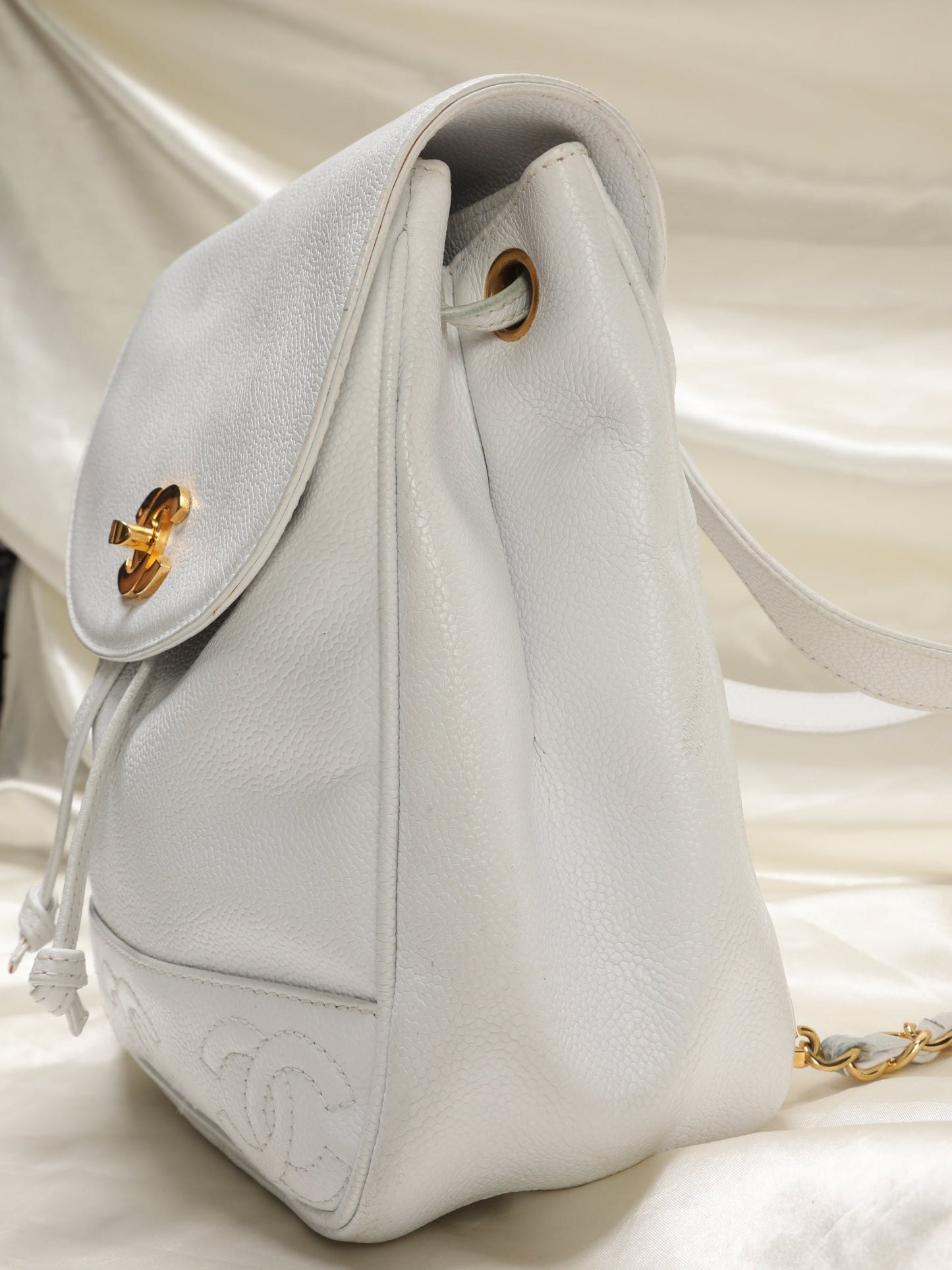 Chanel Caviar Logo Backpack