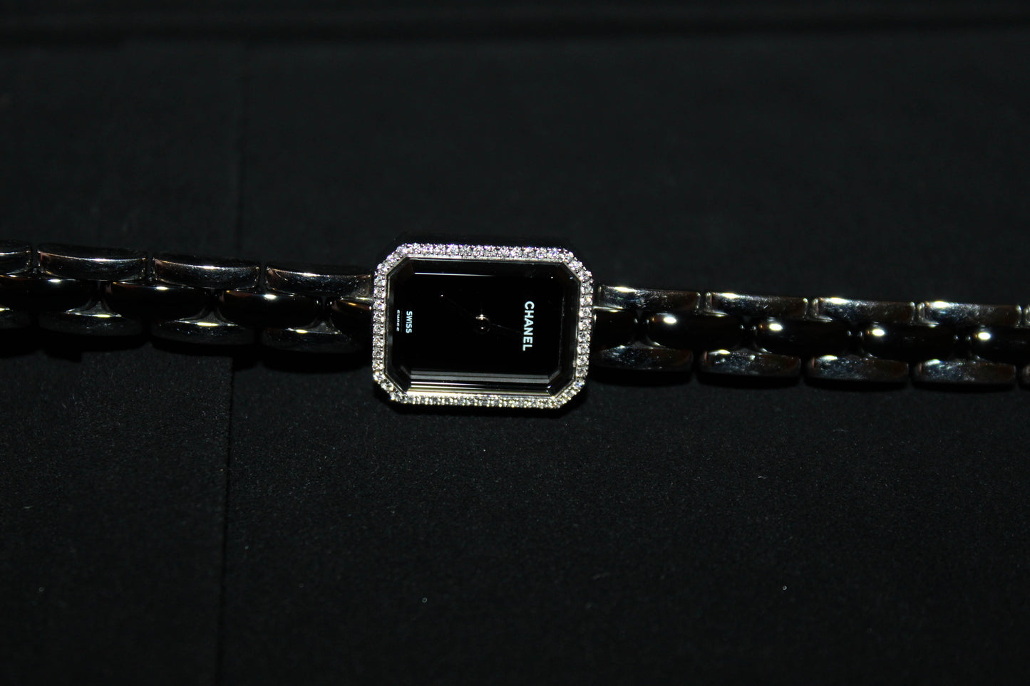 Chanel Triple Row Steel & Black Ceramic with Diamonds Premie're Mini Watch