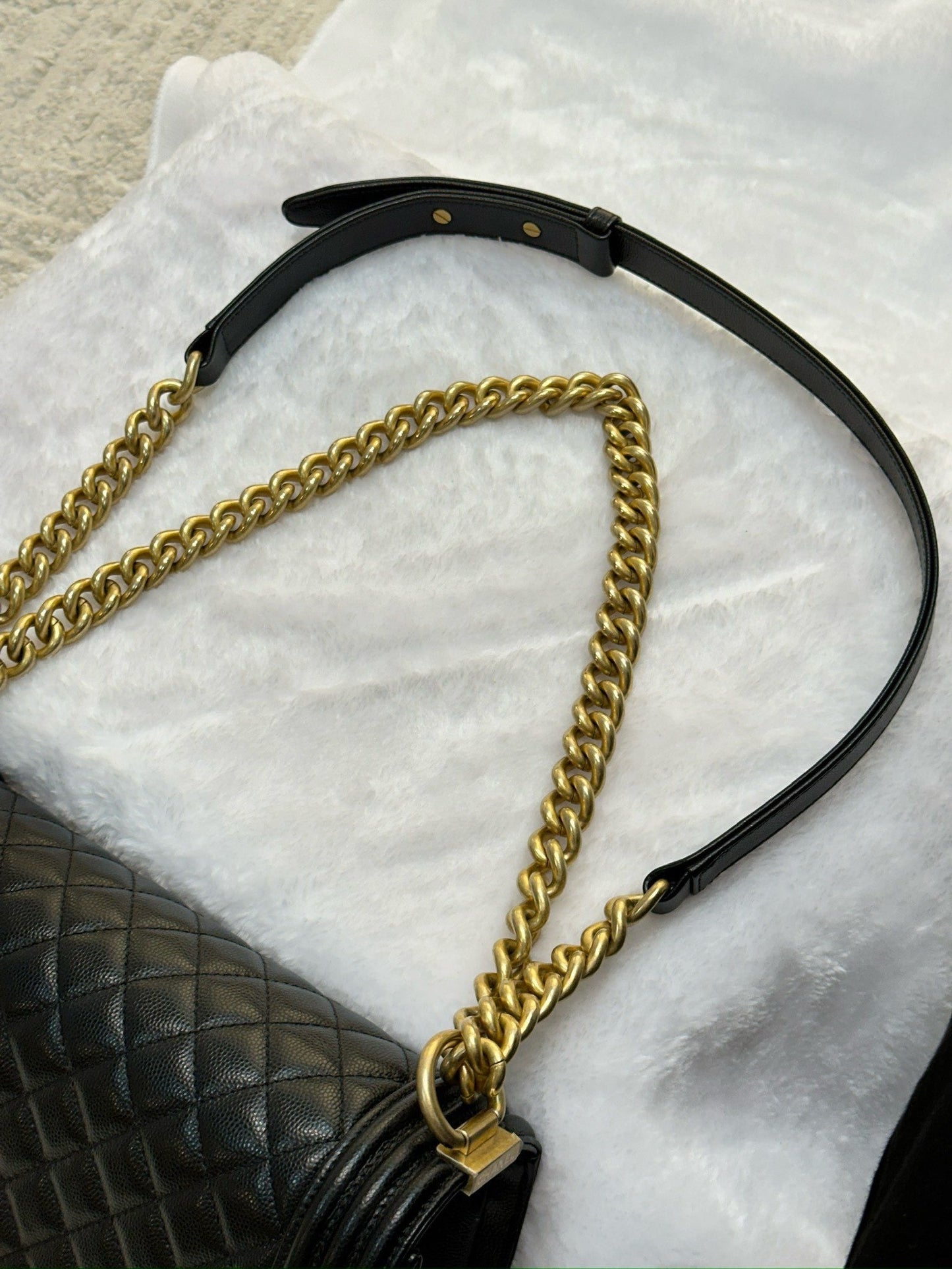 Chanel Medium Caviar LeBoy Bag Black GHW 27 holo card