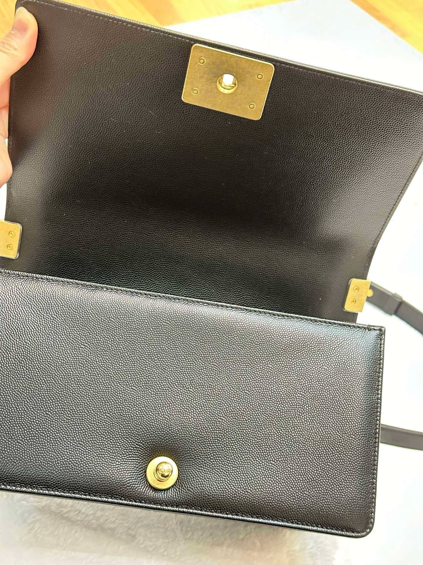 Chanel Medium Caviar LeBoy Bag Black GHW 27 holo card