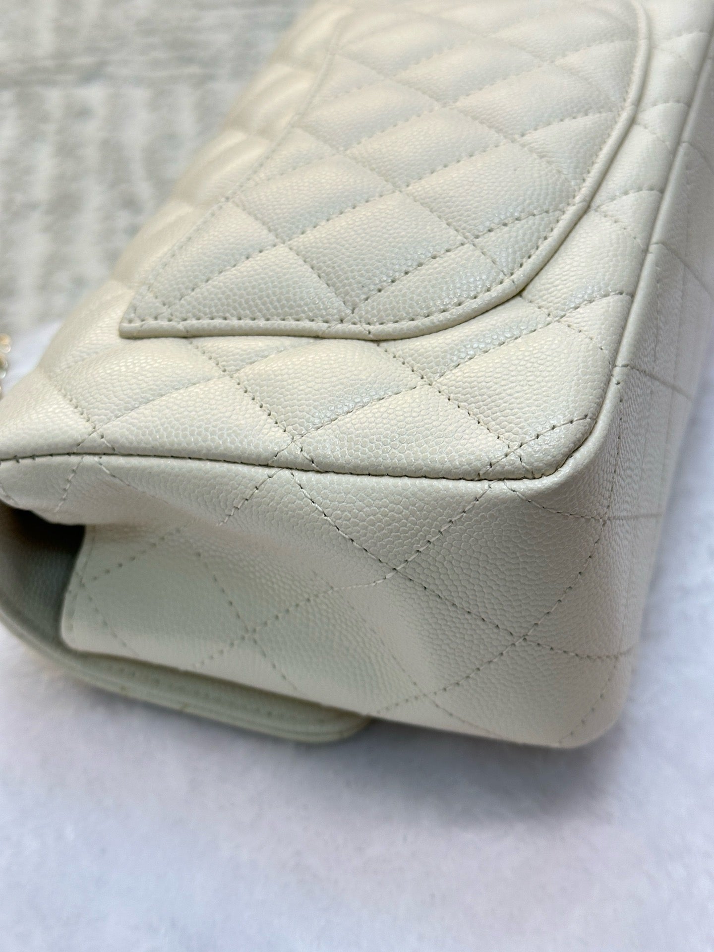 Chanel Mini Rectangle Caviar Ivory 17C GHW