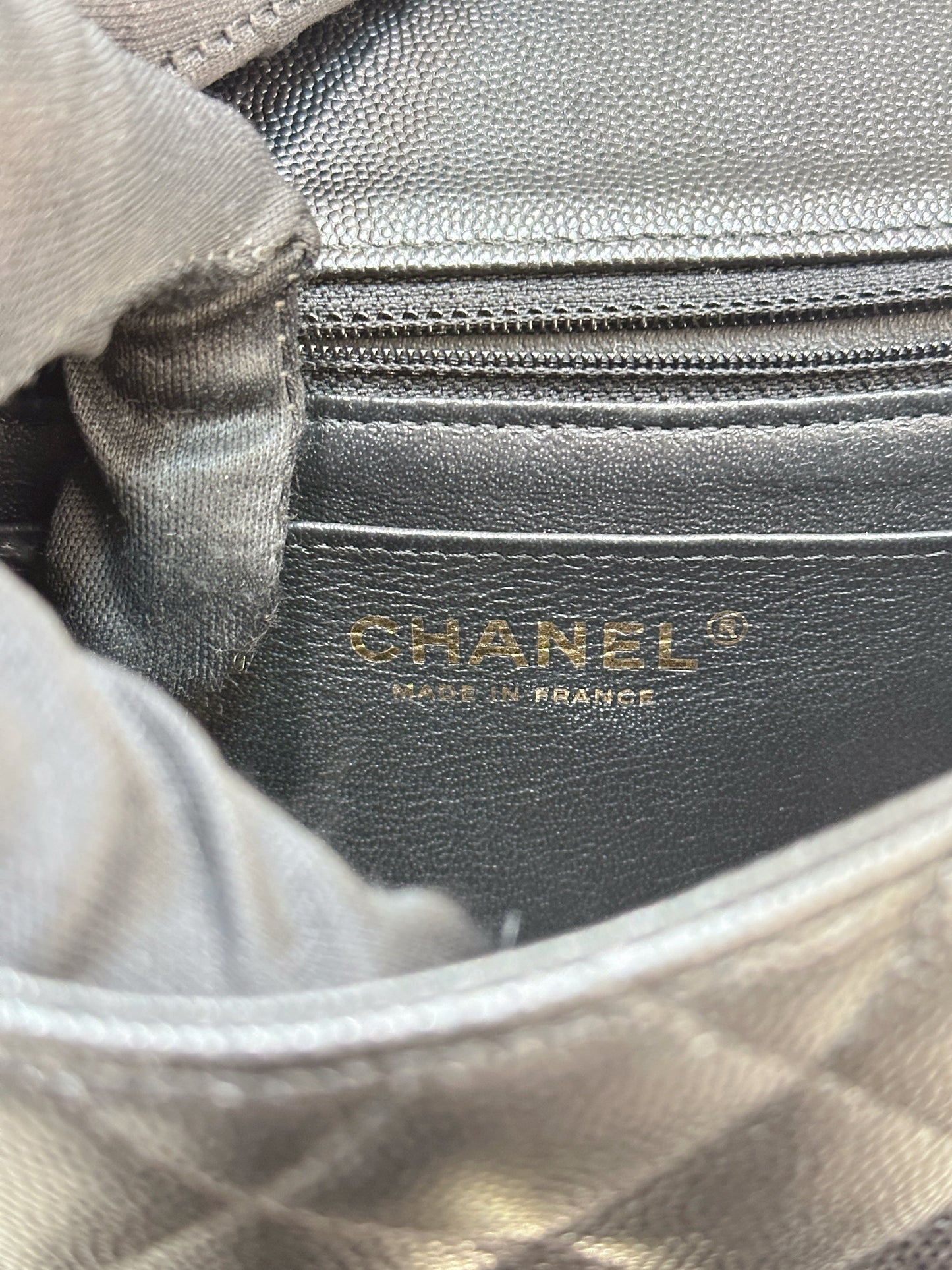 Chanel Black Mini Square Caviar Flap Bag Gold Hardware
