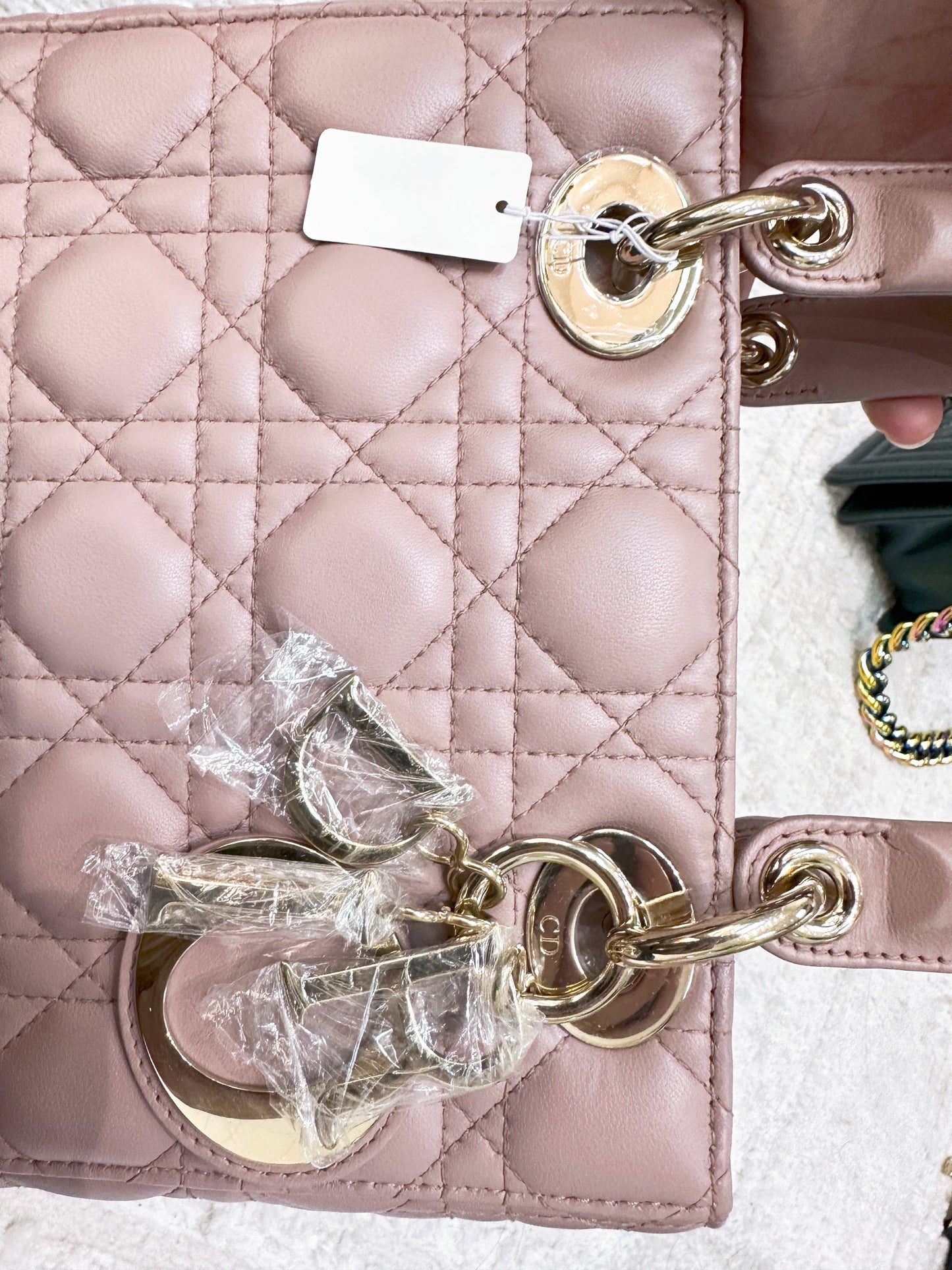 CHRISTIAN DIOR Lambskin Cannage Small My ABC Dior Lady Dior Fard