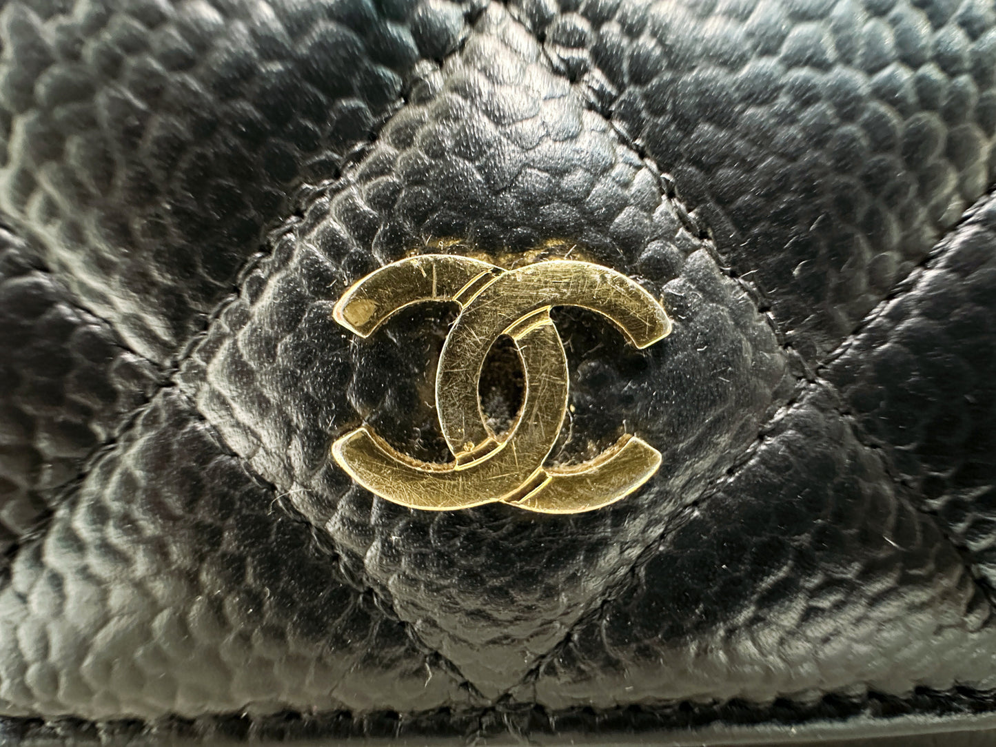 Chanel Classic Wallet on Chain Caviar Black GHW 2859 Holo card