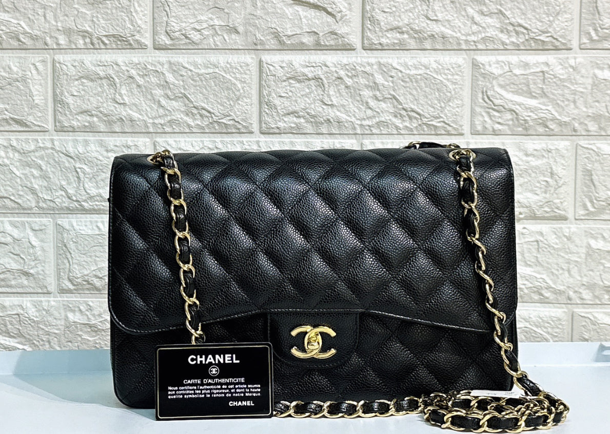 Chanel Jumbo Classic Double Flap Bag Black Caviar GHW