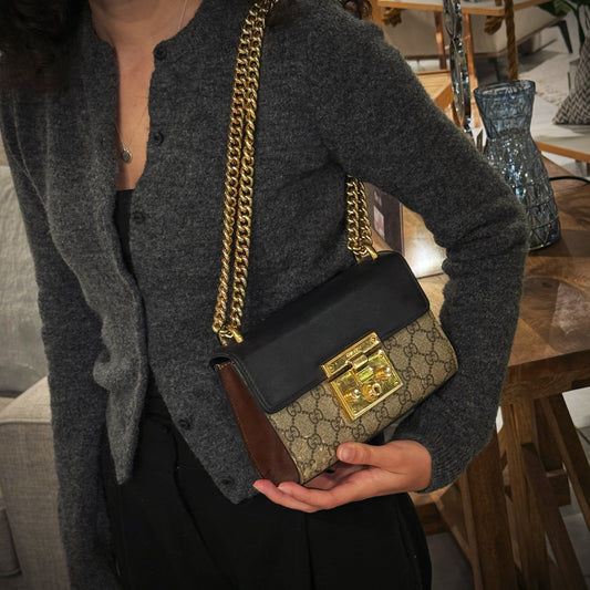 Gucci GG Supreme Small Padlock Shoulder Bag TWS