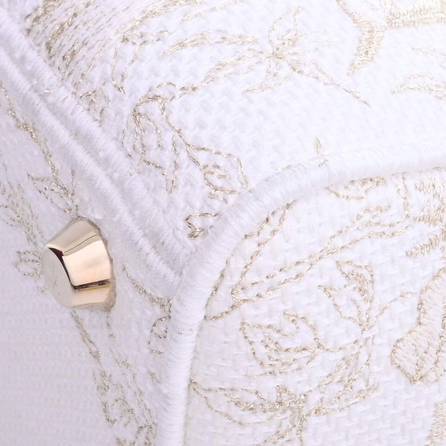 CHRISTIAN DIOR Canvas Lady Delight Embroidered Medium Handbag White Ladies