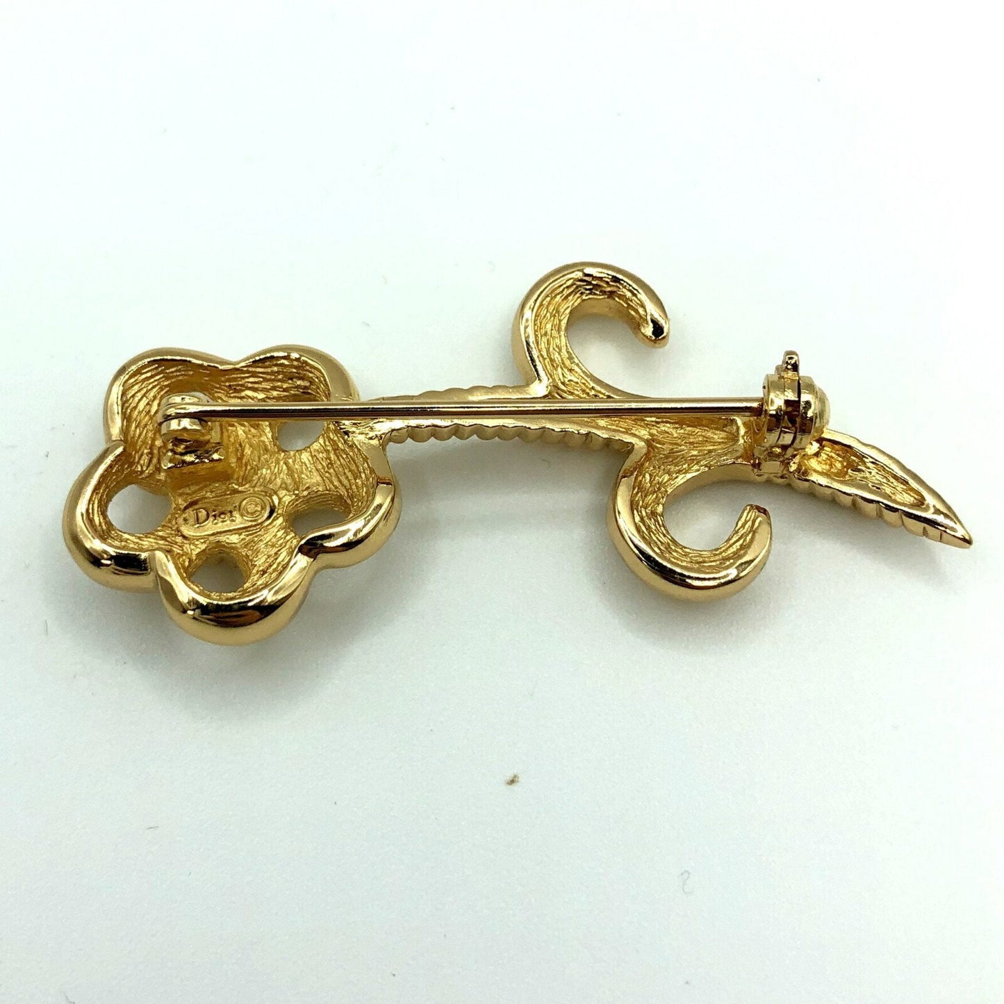 CHRISTIAN DIOR brooch rhinestone gold accessories ladies