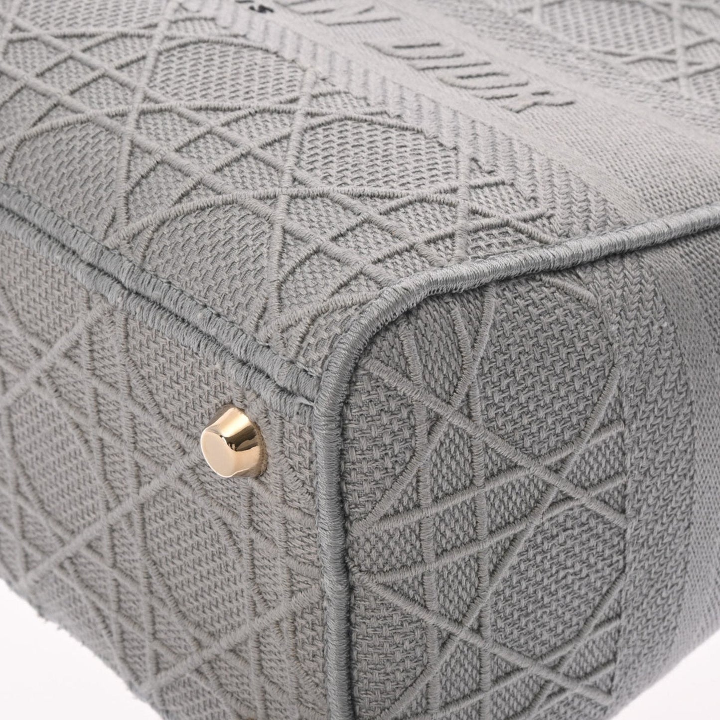 CHRISTIAN DIOR LADY D-LITE Medium Gray Ladies Canage Embroidered Handbag