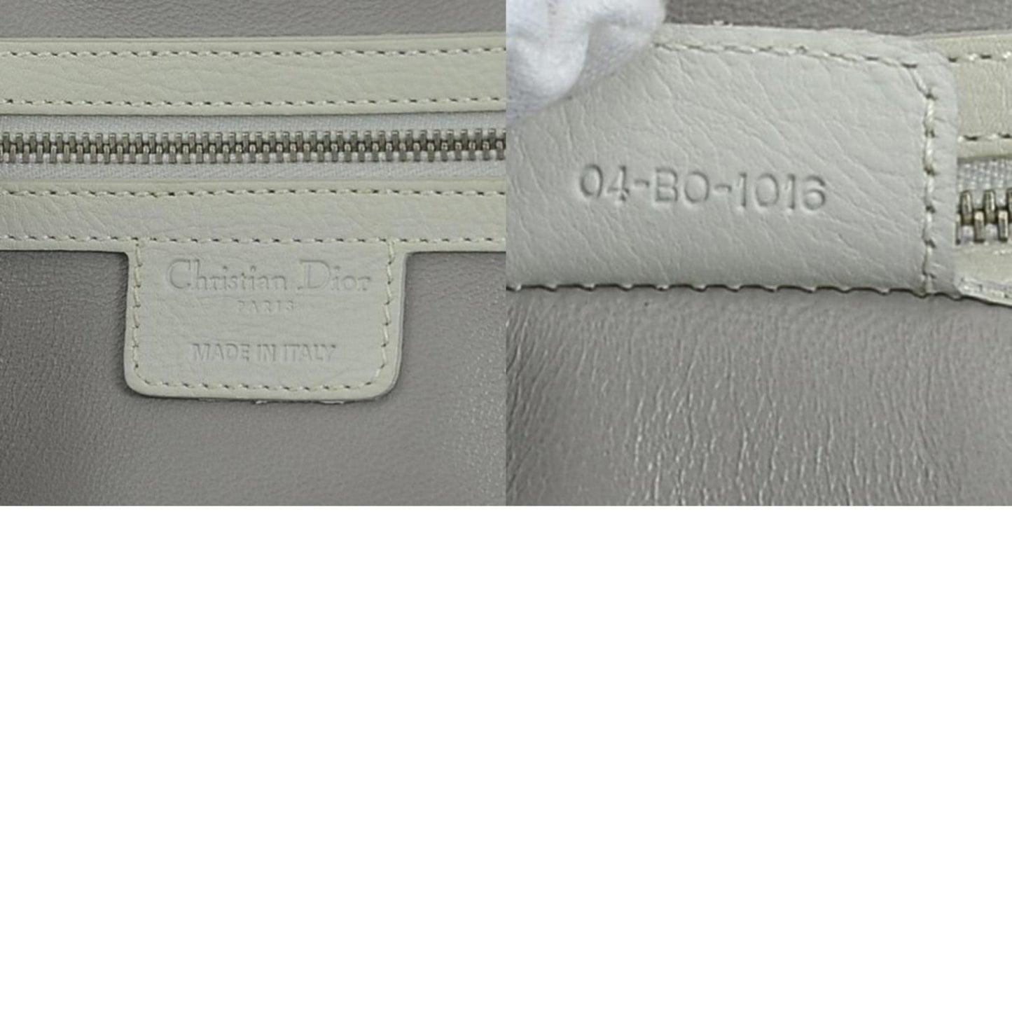 CHRISTIAN DIOR handbag leather ivory ladies