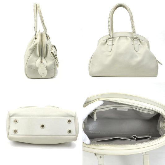 CHRISTIAN DIOR handbag leather ivory ladies