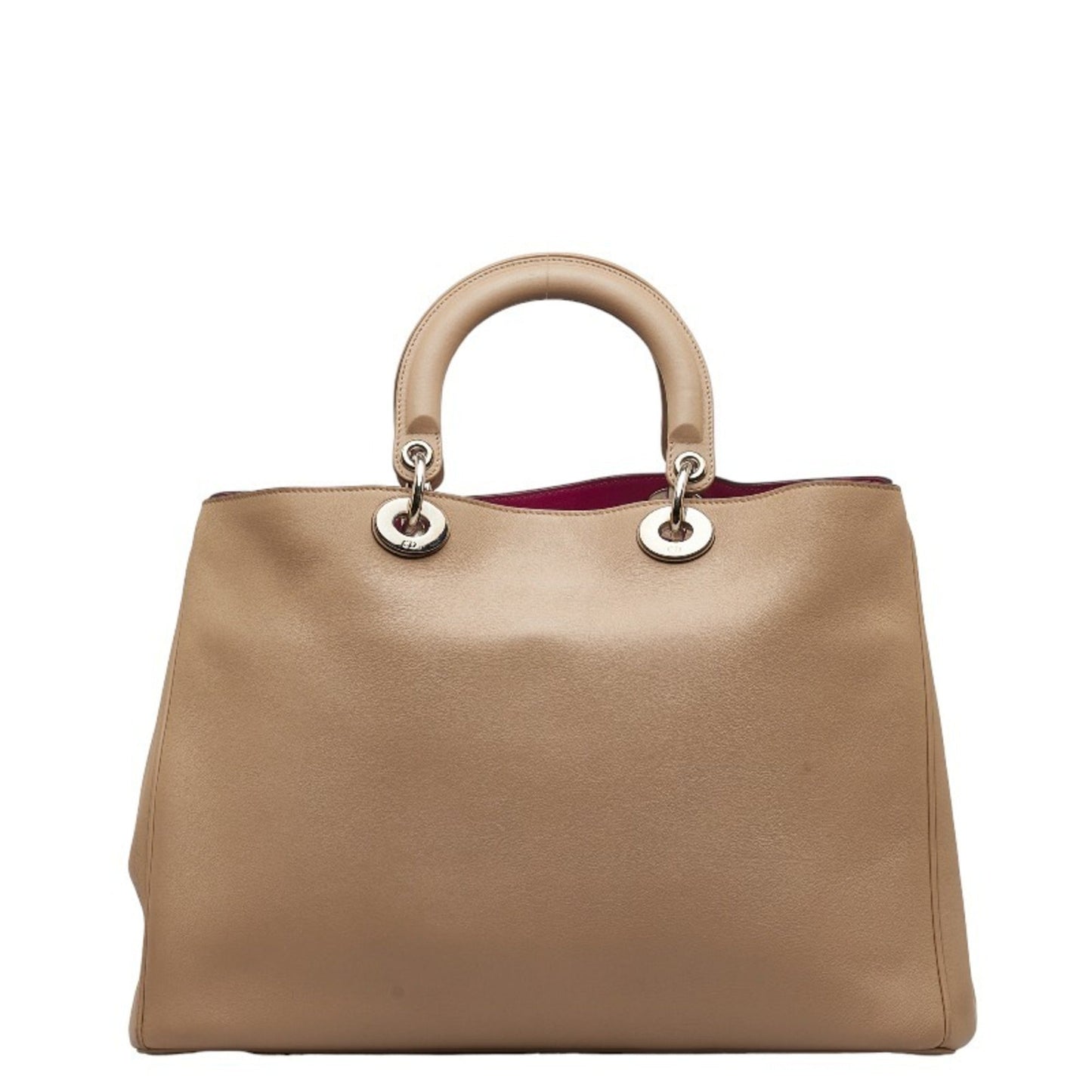 CHRISTIAN DIOR Dior Diorissimo Handbag Shoulder Bag Beige Leather Ladies