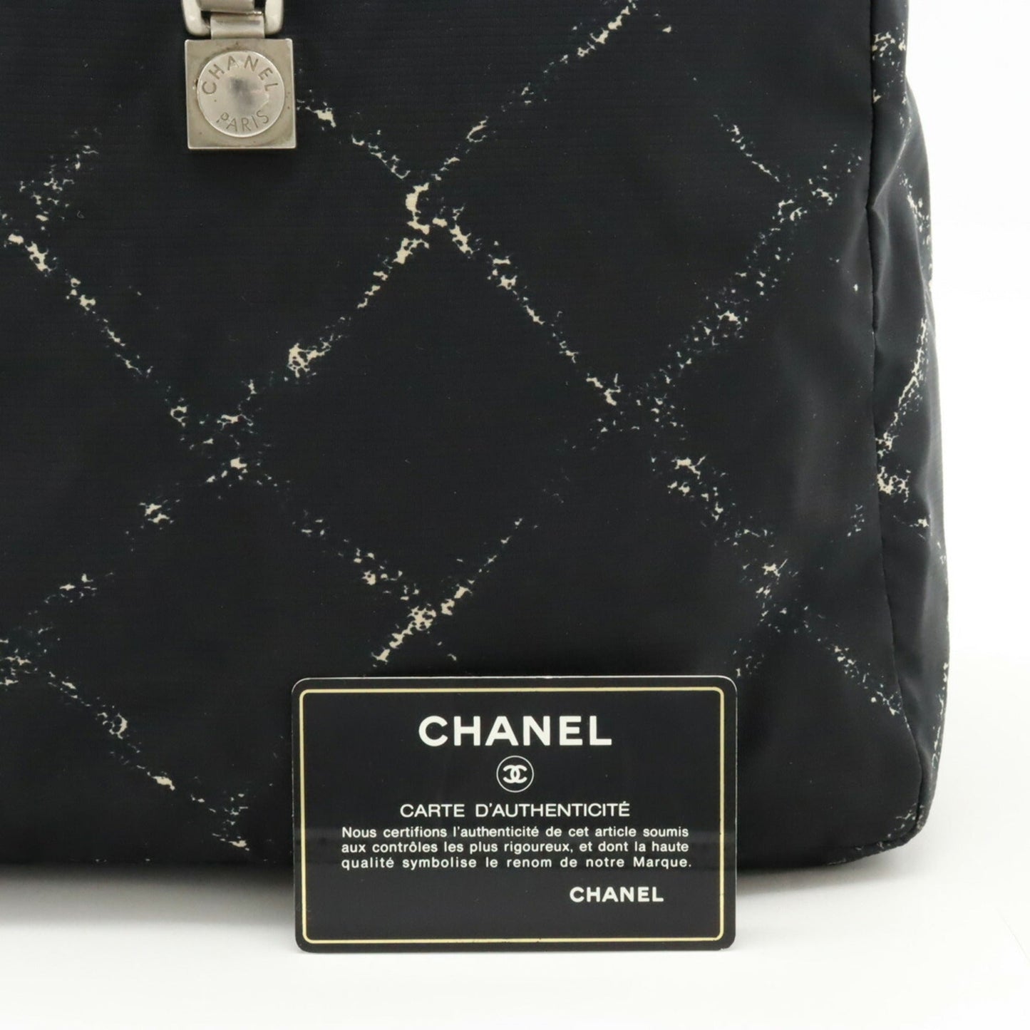 CHANEL Chanel Old Travel Line Rucksack Backpack Daypack Nylon Jacquard Black Red