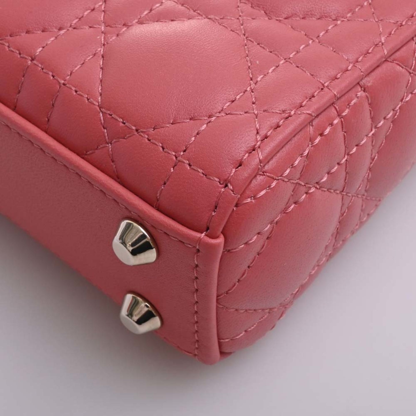 CHRISTIAN DIOR Lady Cannage Leather Micro Handbag S0856ONGE Pink Ladies