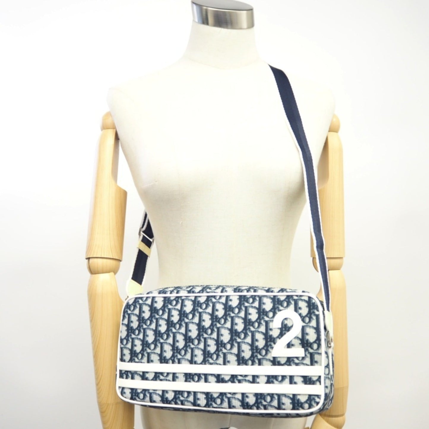 CHRISTIAN DIOR Dior/Dior Trotter Shoulder Bag Navy Ladies