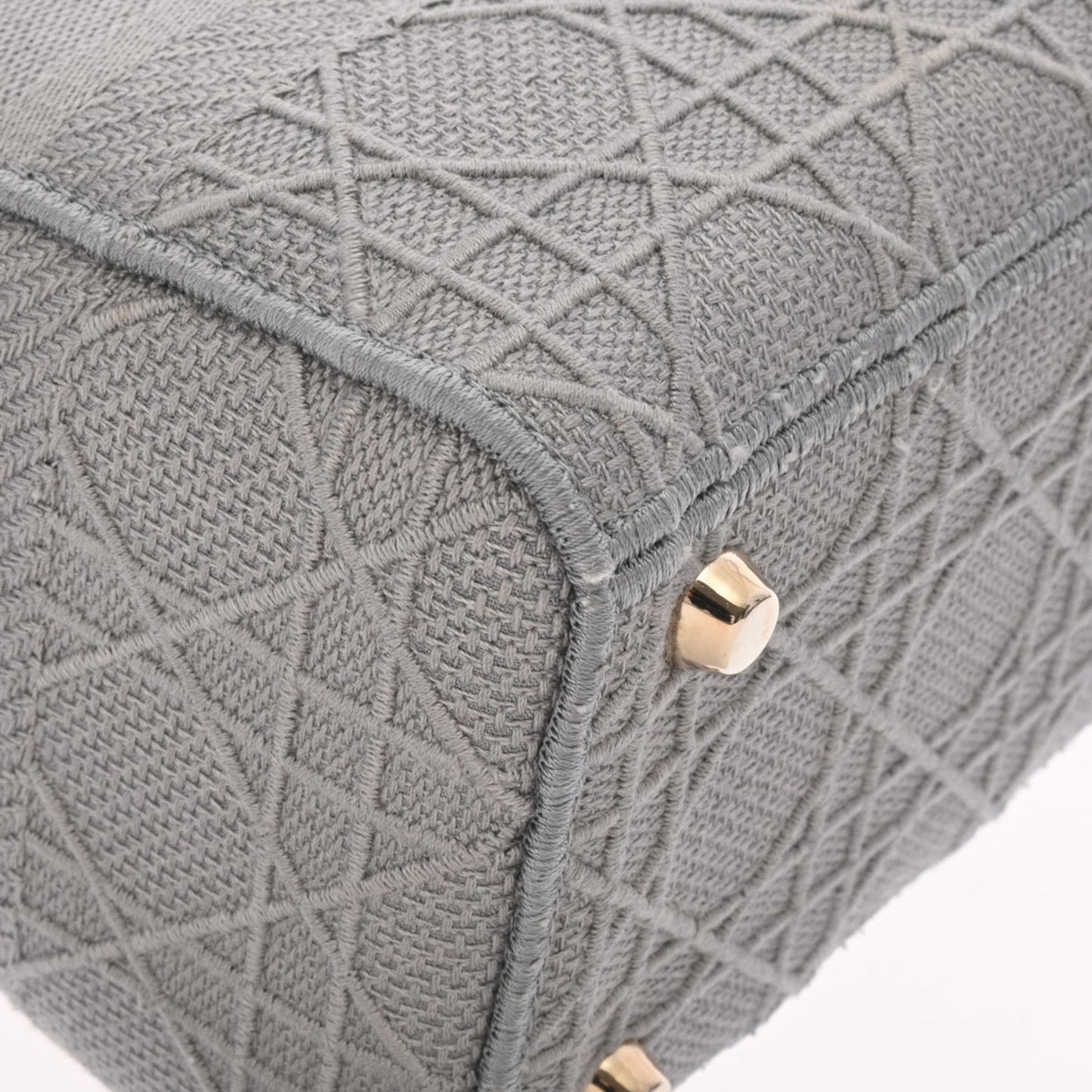 CHRISTIAN DIOR LADY D-LITE Medium Gray Ladies Canage Embroidered Handbag