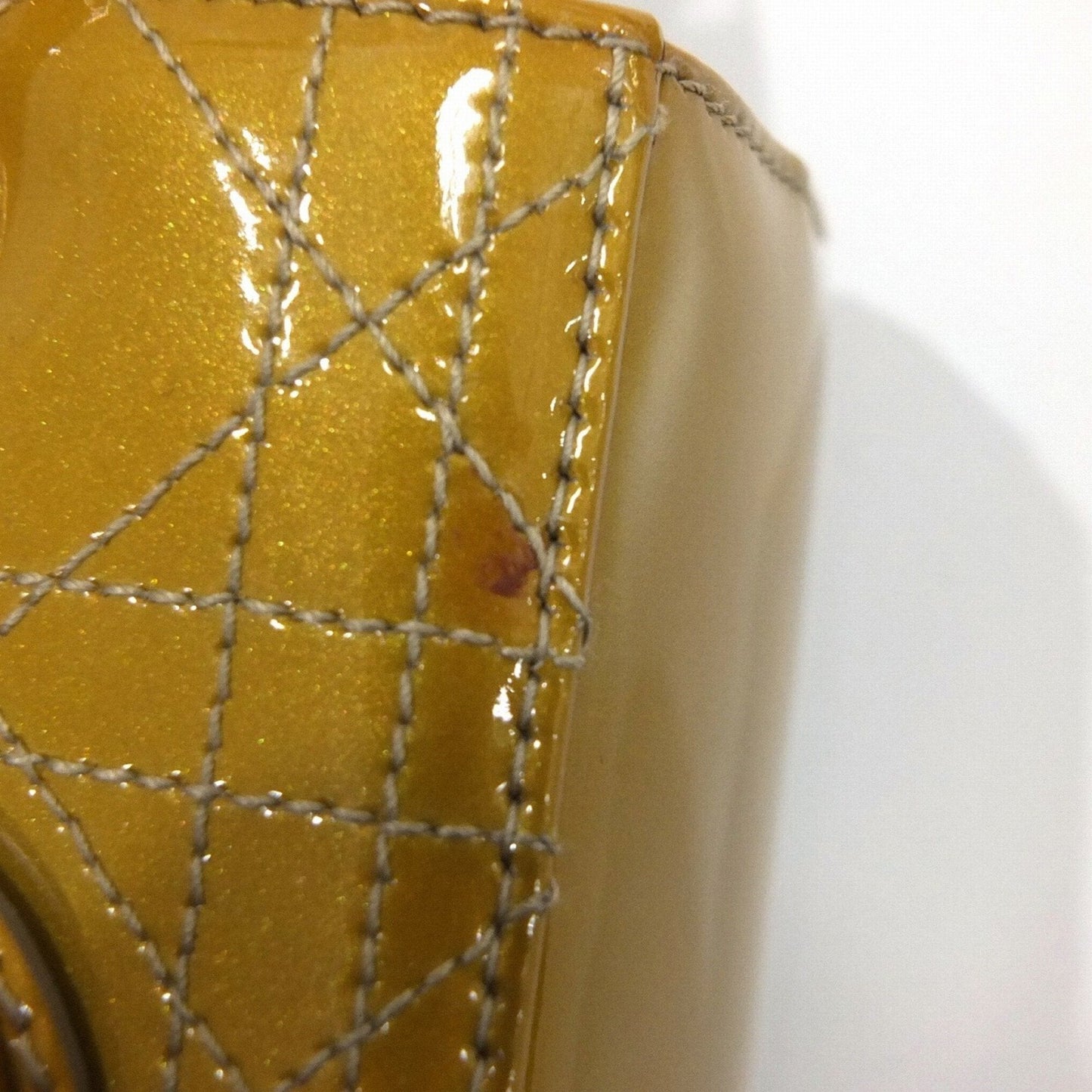 Christian Dior Lady cannage patent leather bag