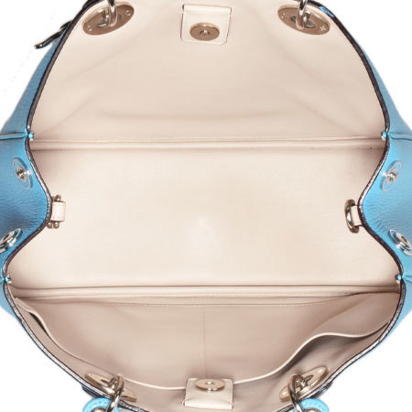 Christian Dior Diorissimo Strap Attached 2Way Handbag Blue Leather