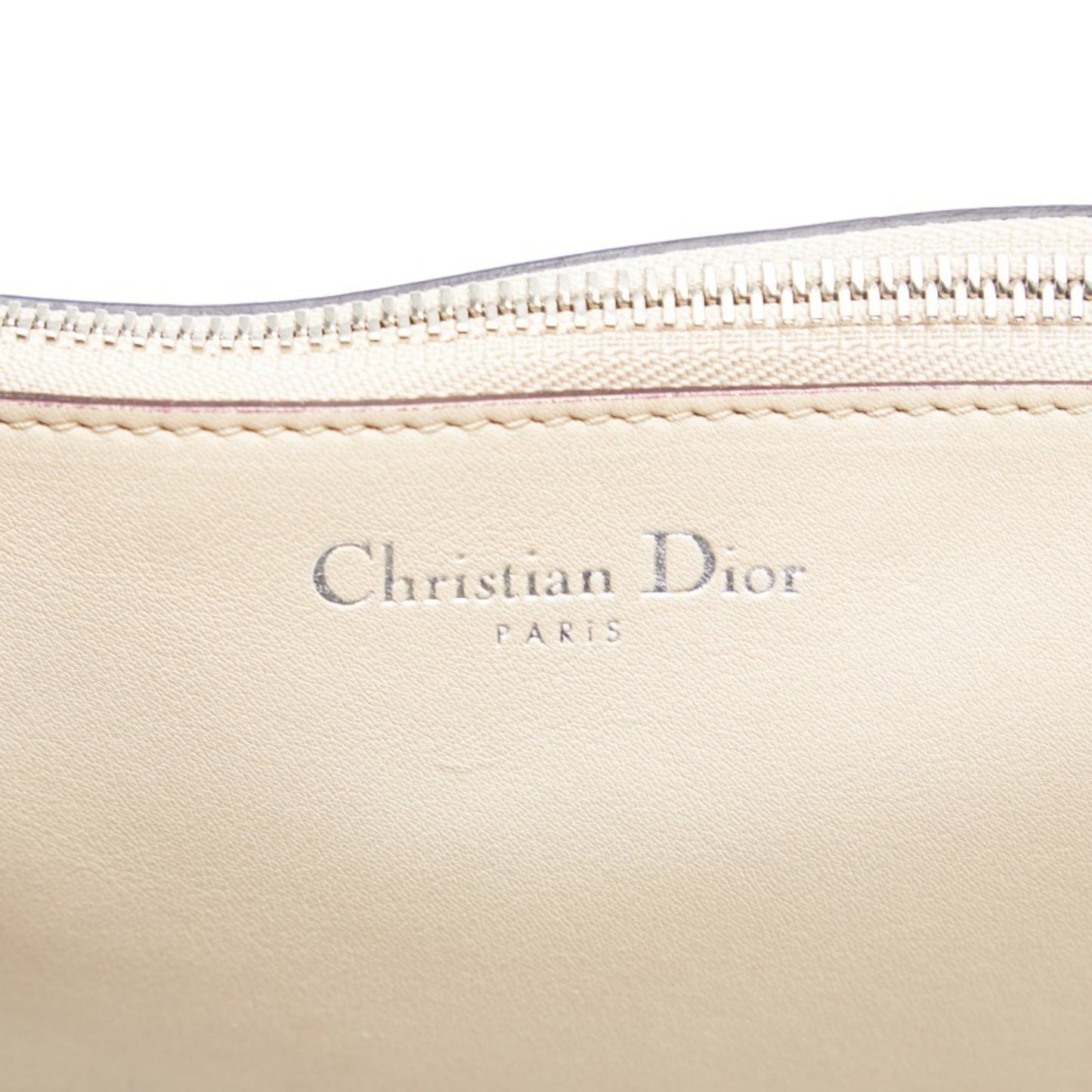 CHRISTIAN DIOR Dior Diorissimo Handbag Shoulder Bag Beige Leather Ladies