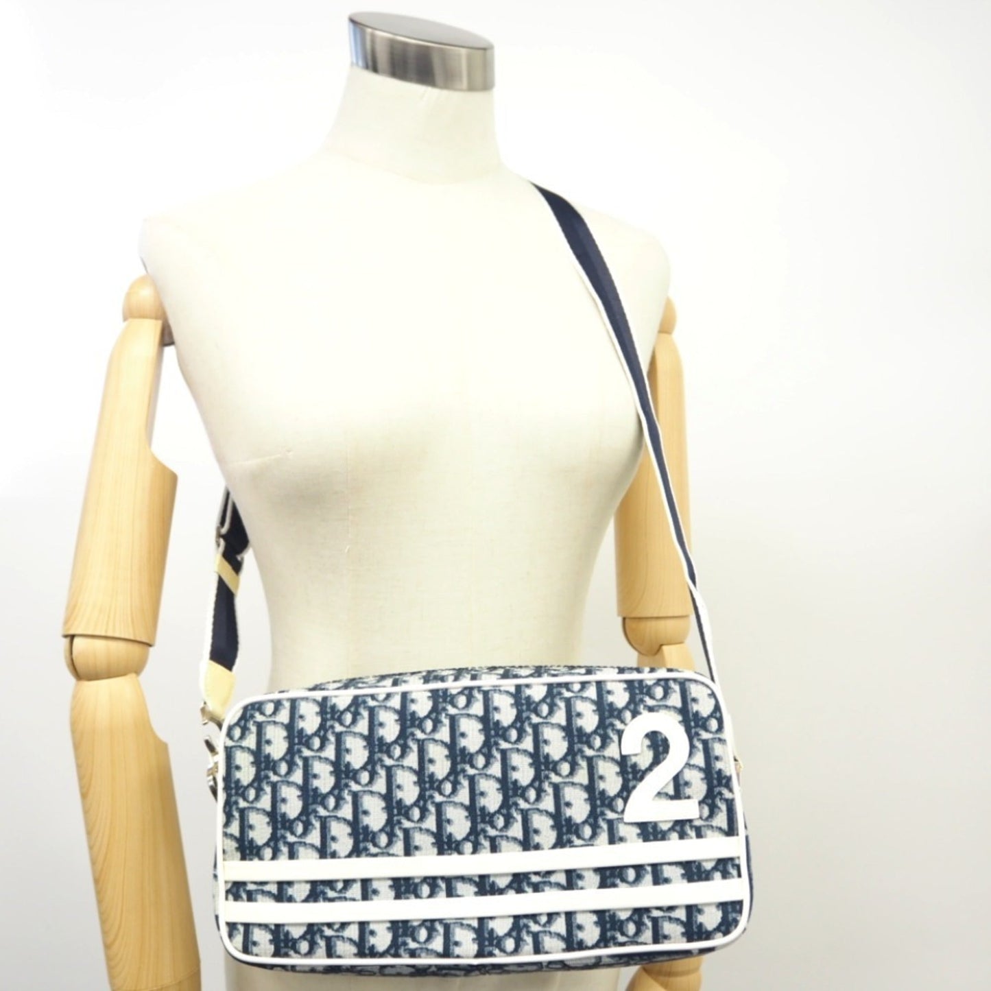 CHRISTIAN DIOR Dior/Dior Trotter Shoulder Bag Navy Ladies