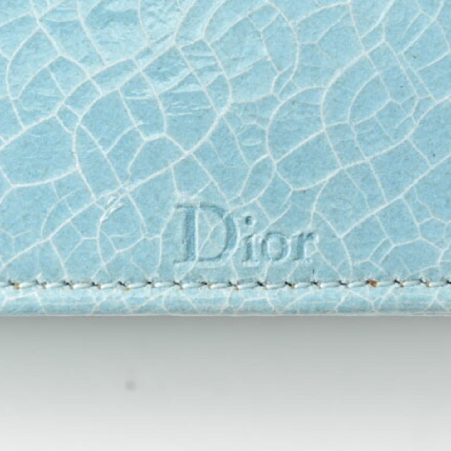 Christian Dior Chain Pouch Cannage Patent Leather Light Blue