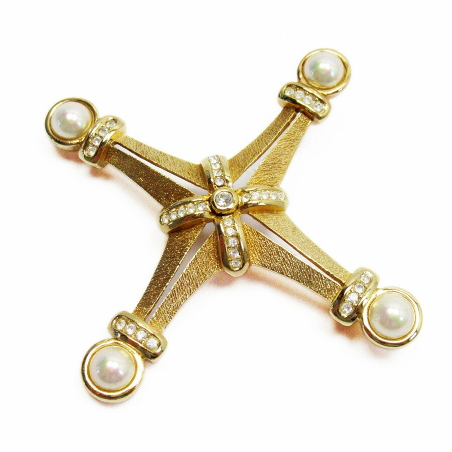 Christian Dior Brooch Gold Fake Pearl