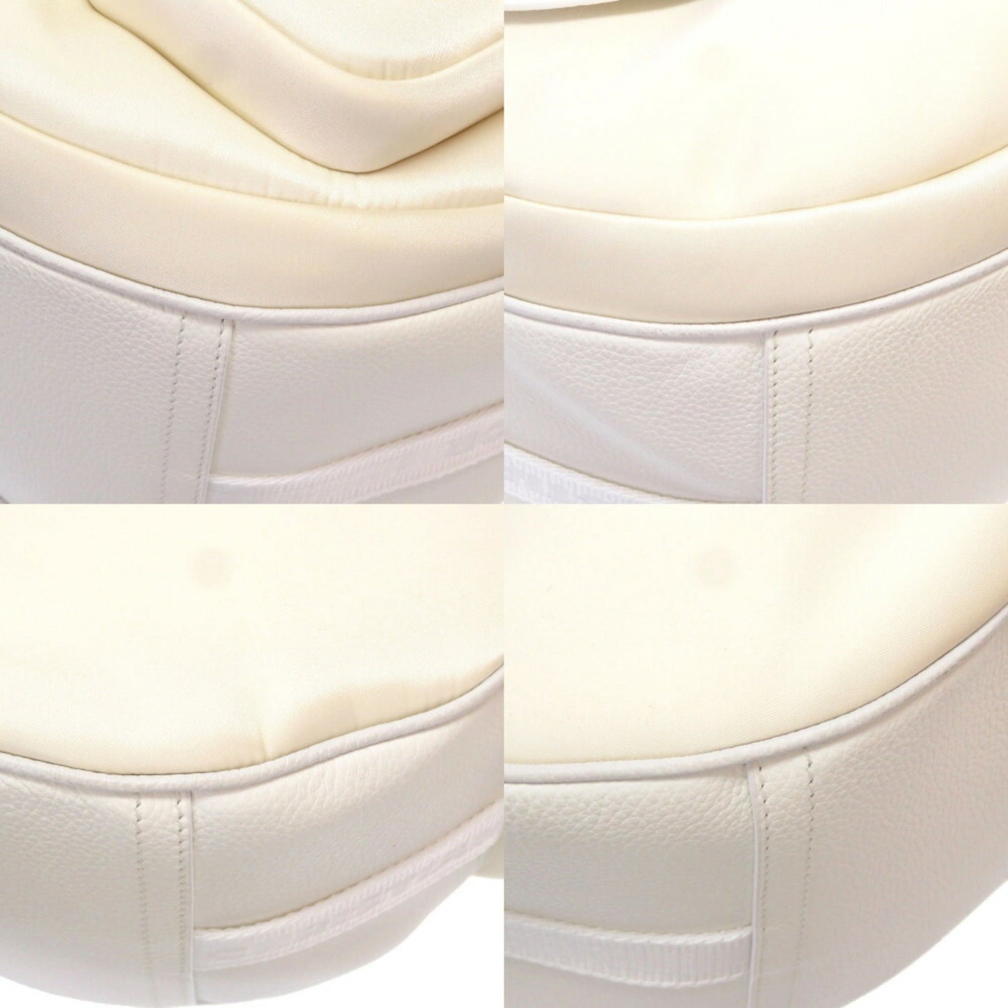 Christian Dior Dior Saddle Soft Bag Roller Coaster Leather Canvas White Shoulder
