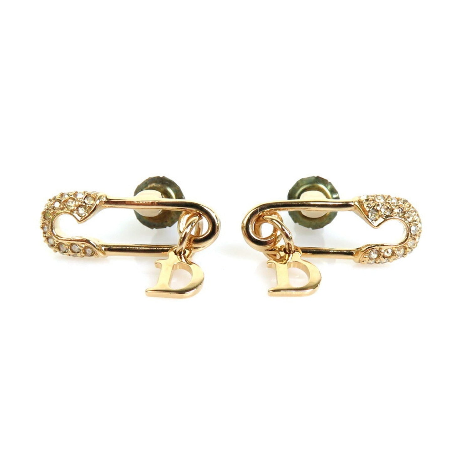 CHRISTIAN DIOR Earrings Metal/Rhinestone Gold Women's